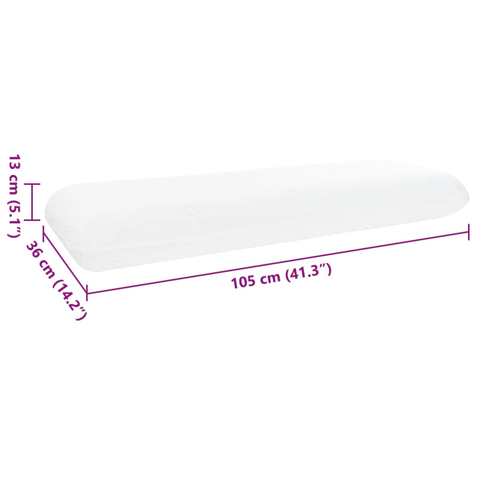vidaXL Schlafkissen Uni Weiß 105 x 36 x 13 cm Gel-Speicherschaum