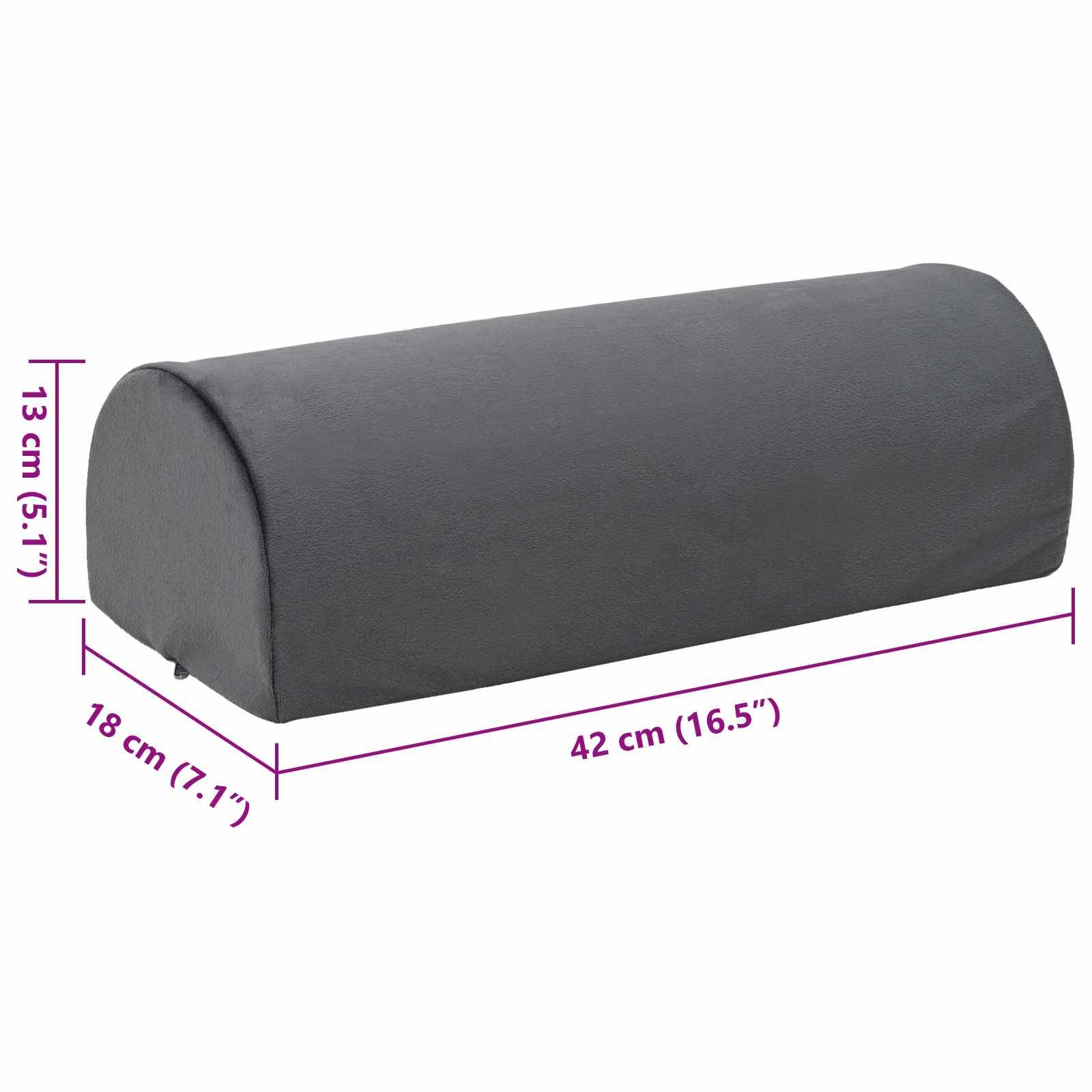 vidaXL Fußstützenkissen Uni Grau 42 x 18 x 13 cm PU-Schaum