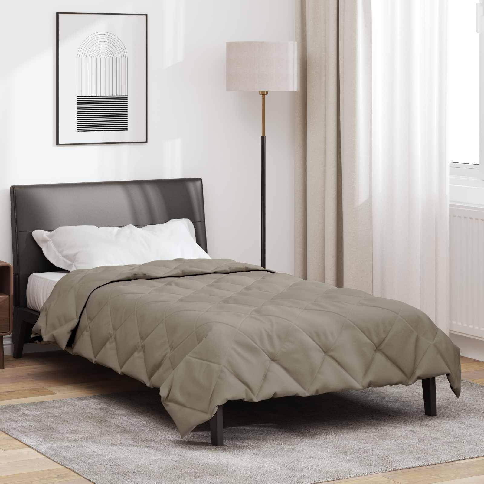 vidaXL Ganzjahresbettdecke Hellgrau 140 x 220 cm Mikrofaser