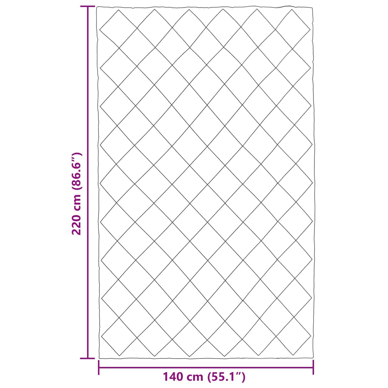 Teppichdiagramm mit Abmessungen: 220 cm (86,6