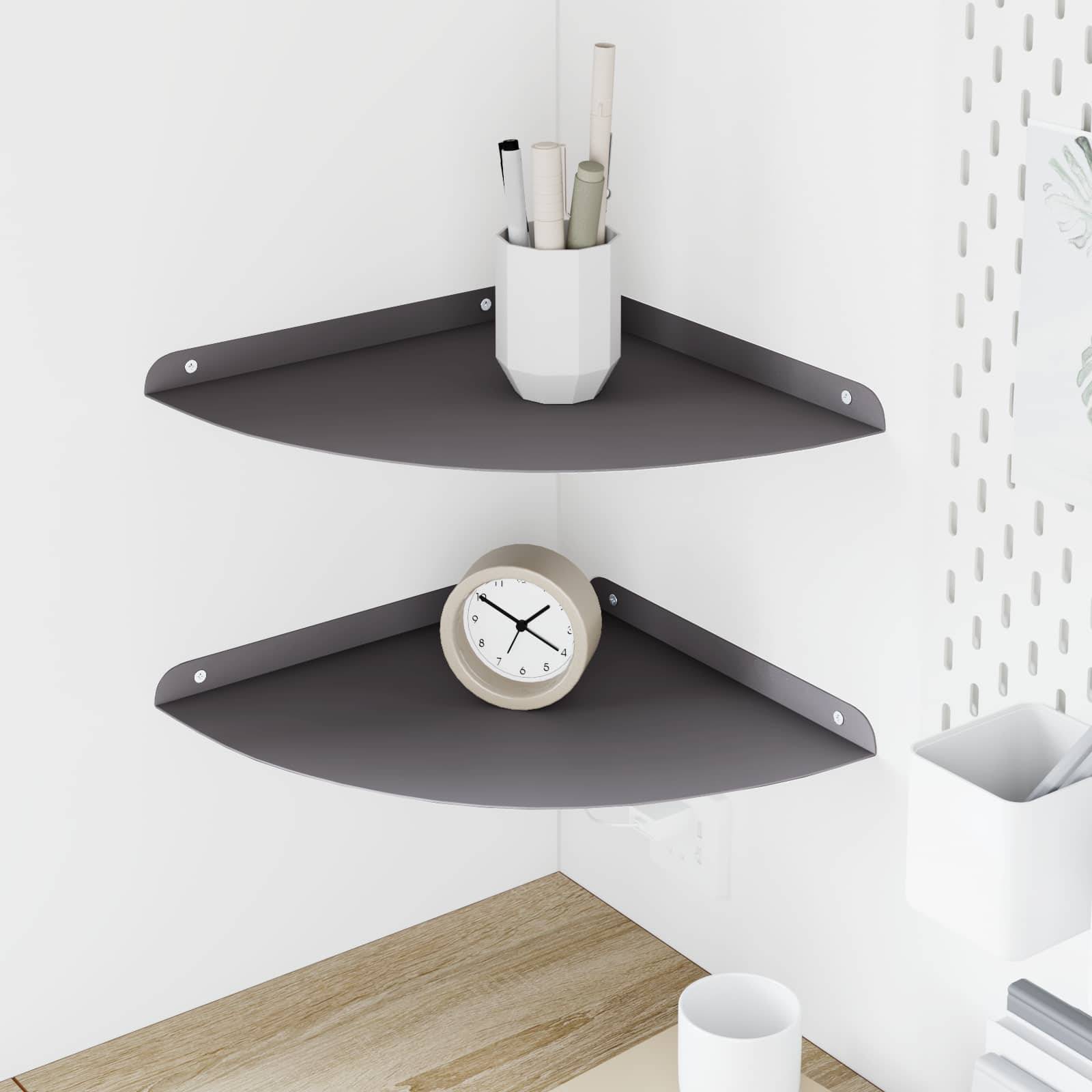 vidaXL Eckregal zum Schweben mit Regal 2 pcs Schwarz 30 x 30 x 2 cm