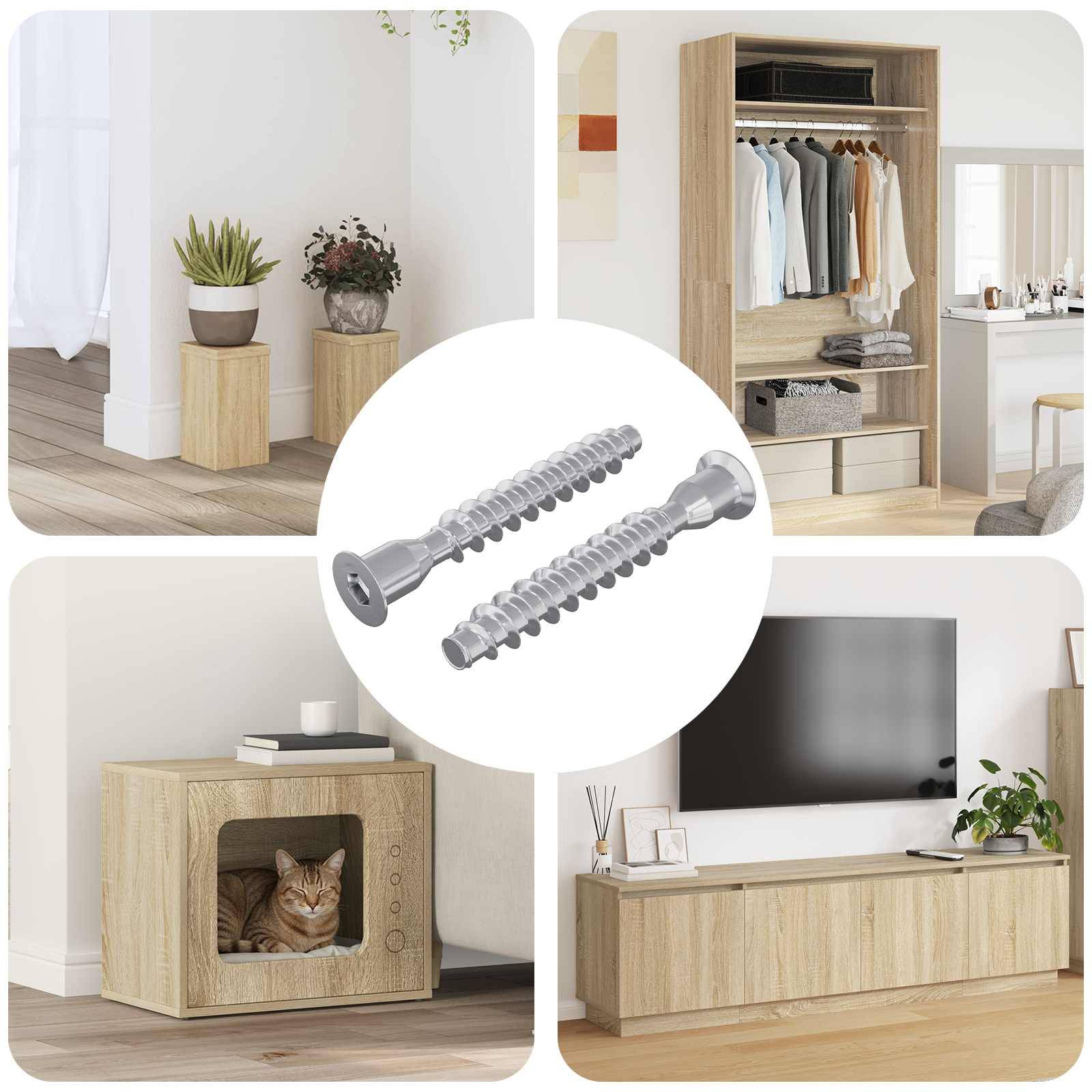 vidaXL Confirmat-Schrauben 2 pcs Silber Ø7 x 50 mm Metall