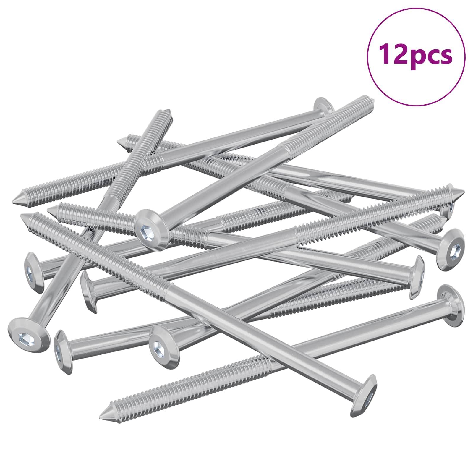 vidaXL Möbel-Schrauben 12 pcs Silber M6 x 100 mm Stahl