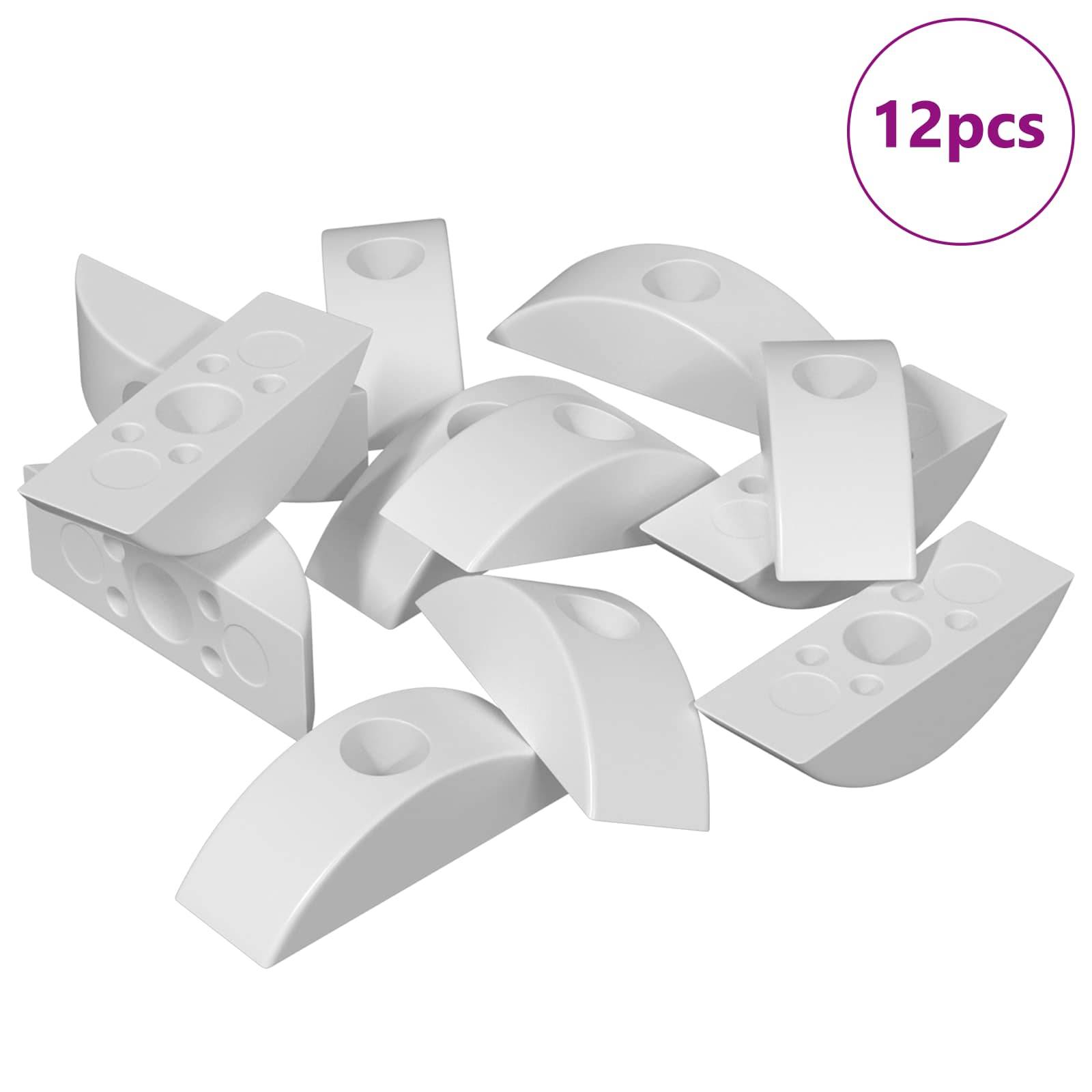 vidaXL Halbmond-Unterlegscheibe 12 pcs Weiß M6 Polypropylen