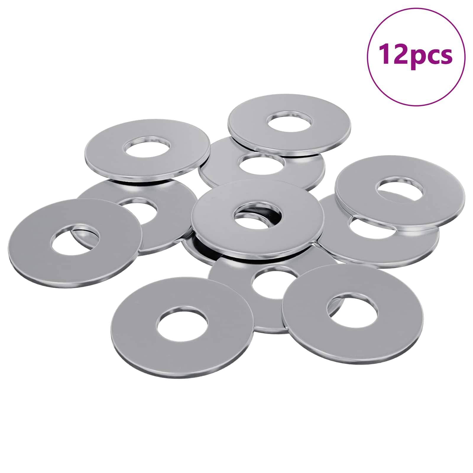 vidaXL Unterlegscheiben 12 pcs Silber 18 x 18 x 1,2 mm Eisen