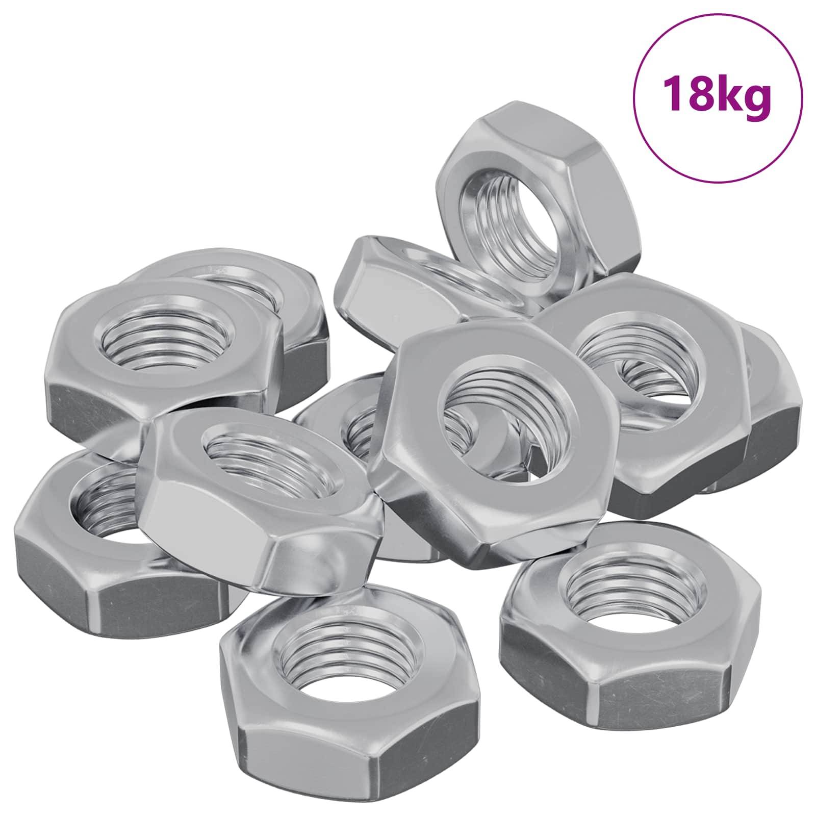 vidaXL Sechskantmutter 3600 pcs Silber Metall