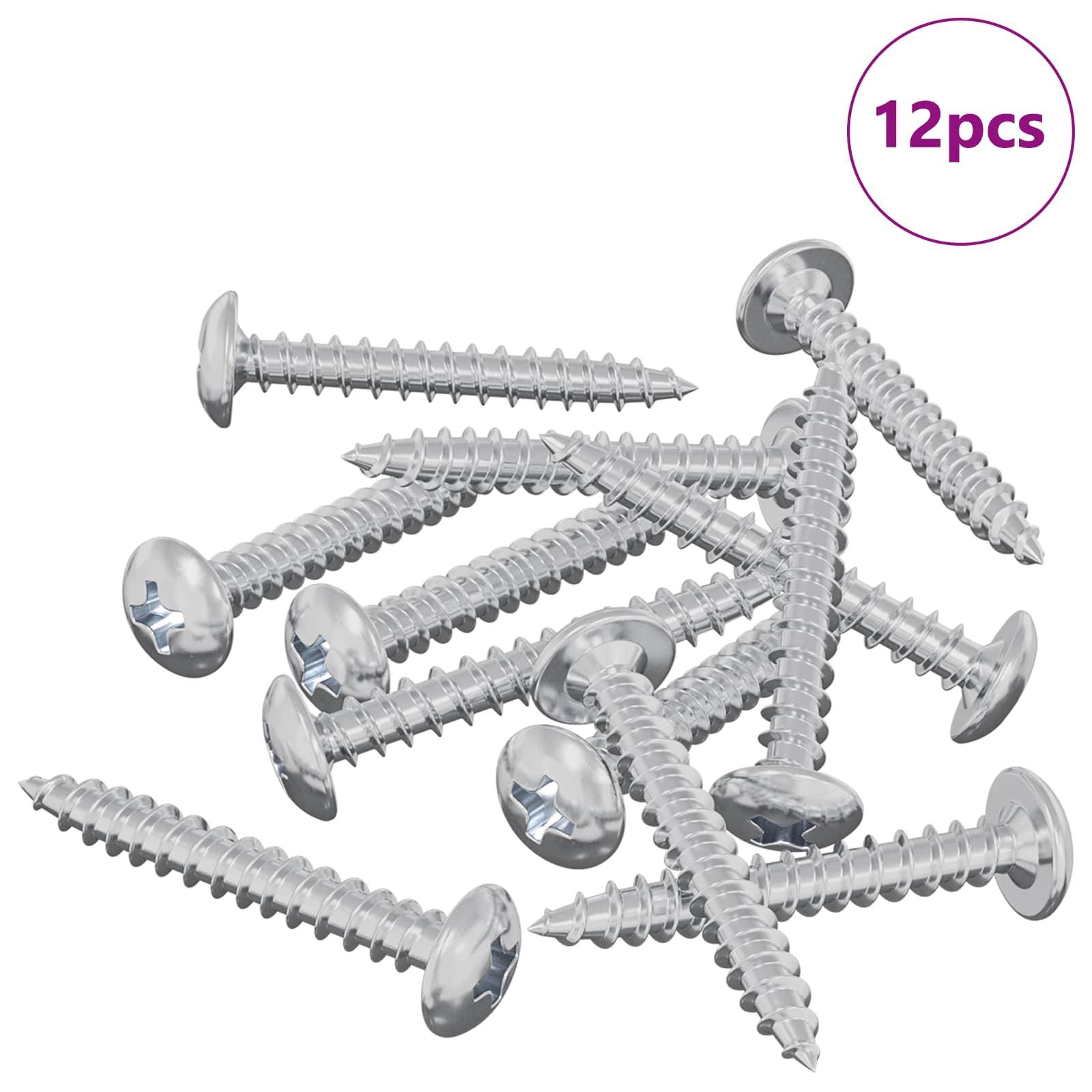 vidaXL Holzschrauben 12 pcs Silber M4 x 28 mm Stahl