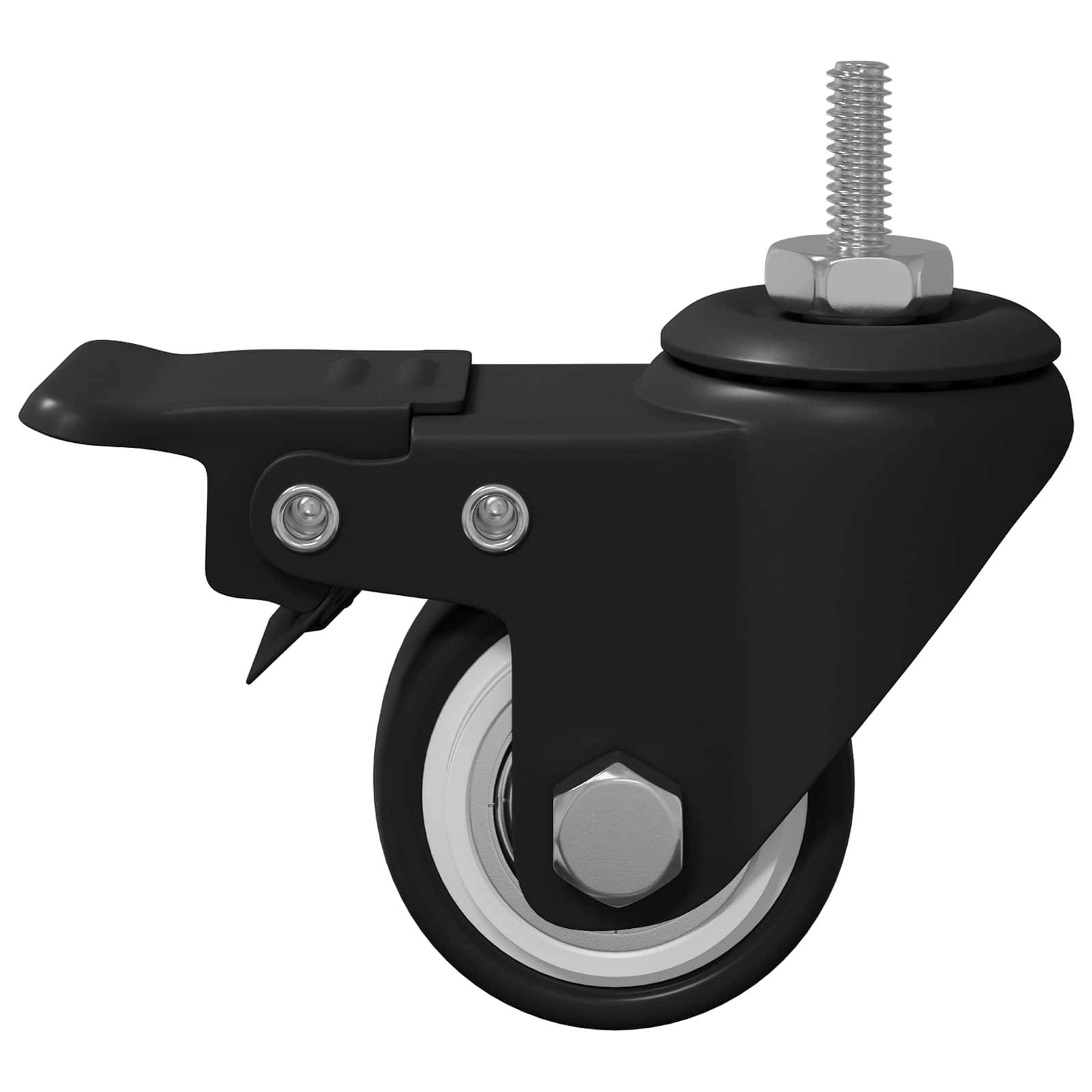 vidaXL Rollen 2 pcs Schwarz M6 x 37 mm Eisen und Nylon