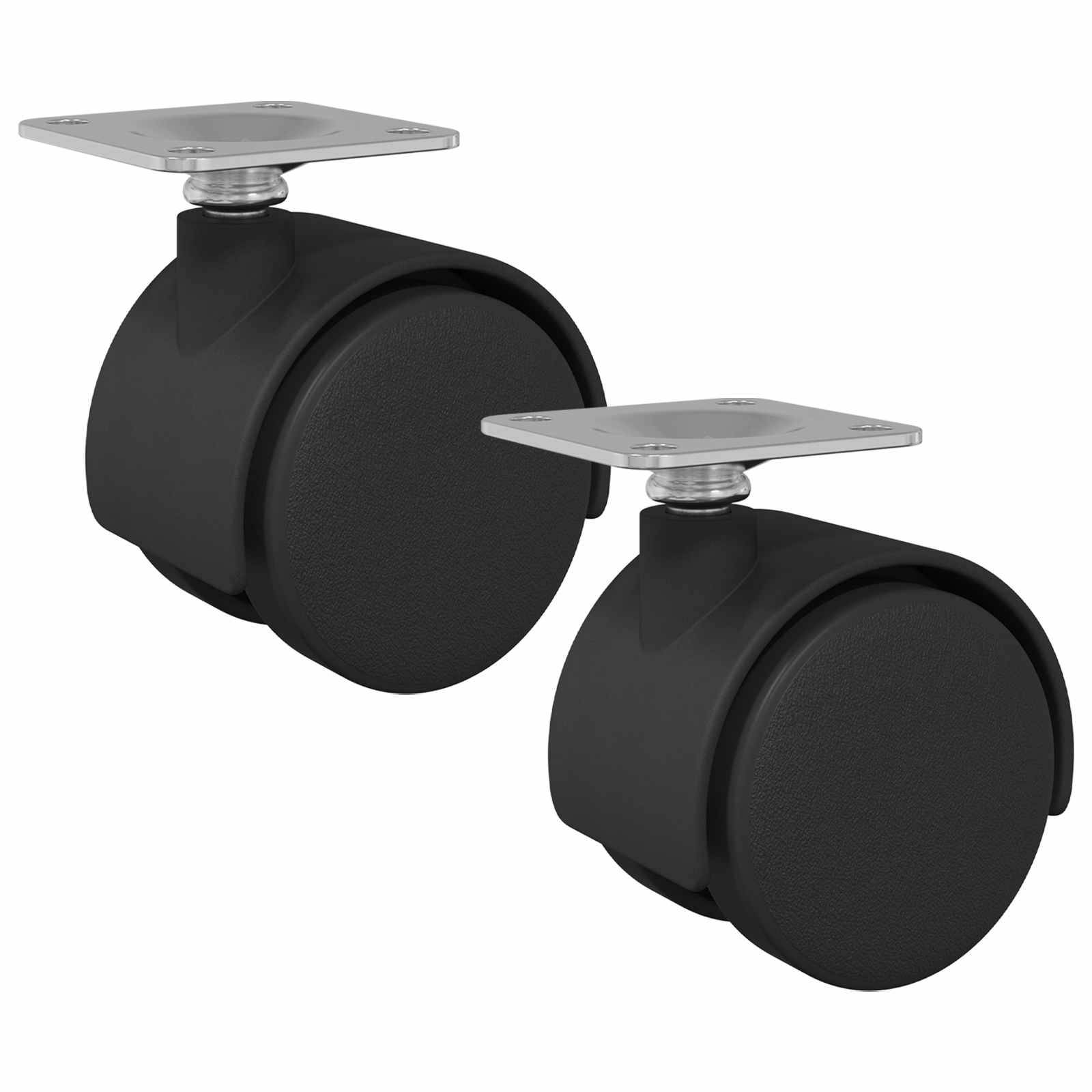 vidaXL Drehrolle 2 pcs Schwarz 39,5 x 39,5 x 37,8 mm Eisen und PP