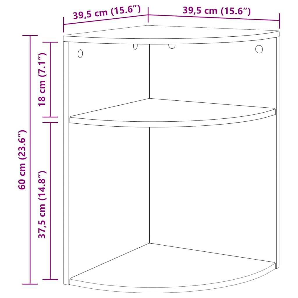 vidaXL Beistelltisch Beton Grau 39,7 x 39,7 x 60 cm Holzwerkstoff