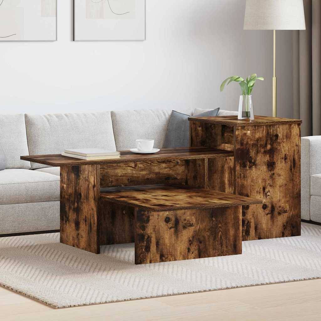 vidaXL Konsolentisch Geräucherte Eiche 91,5 x 35 x 38,5 cm