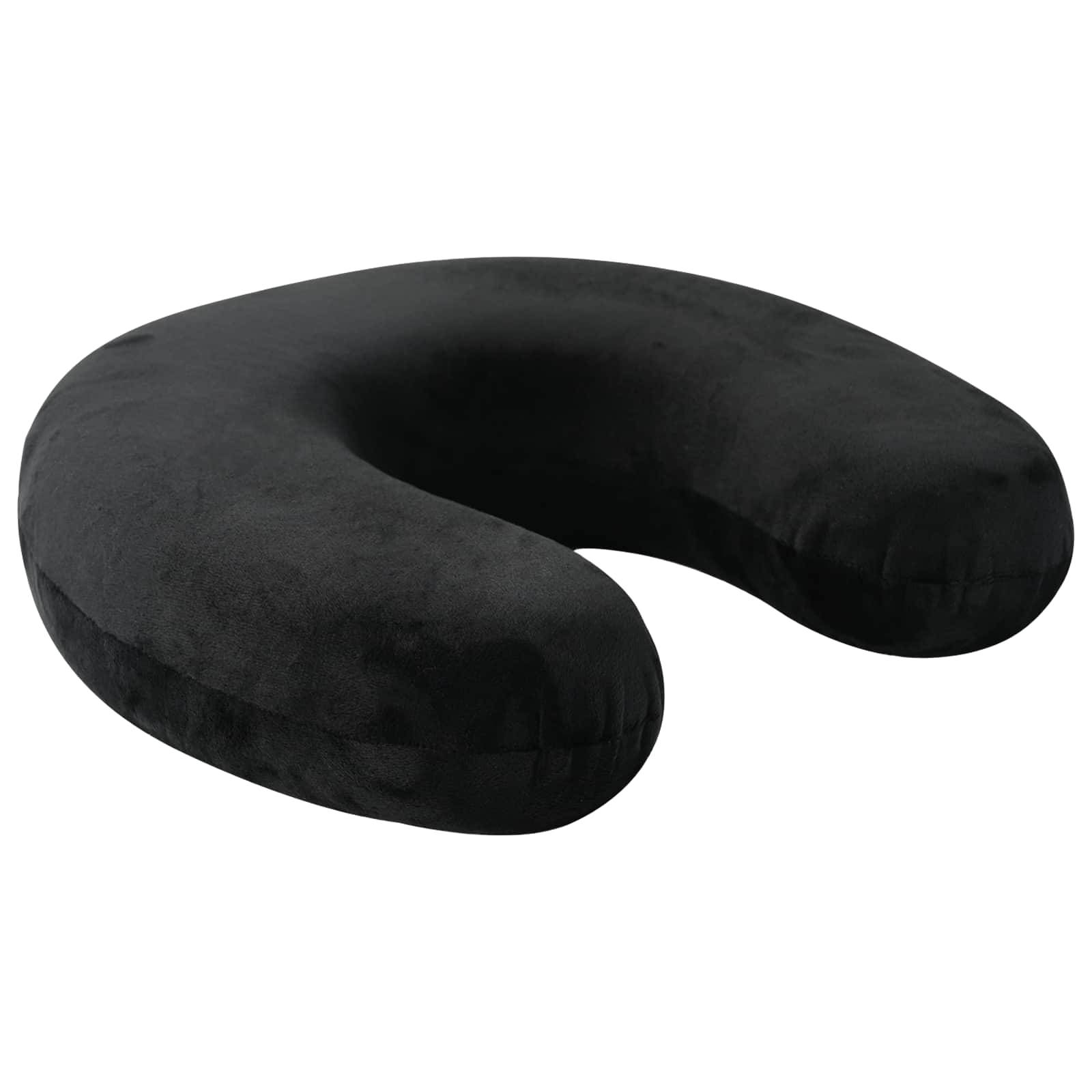 vidaXL Reisekopfkissen für den Nacken Schwarz Viscoschaum