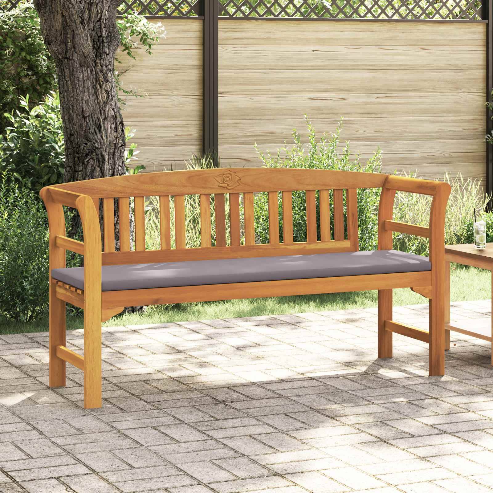 vidaXL Rosenbank Natur 157 x 46 x 82,5 cm Massivholz Akazie