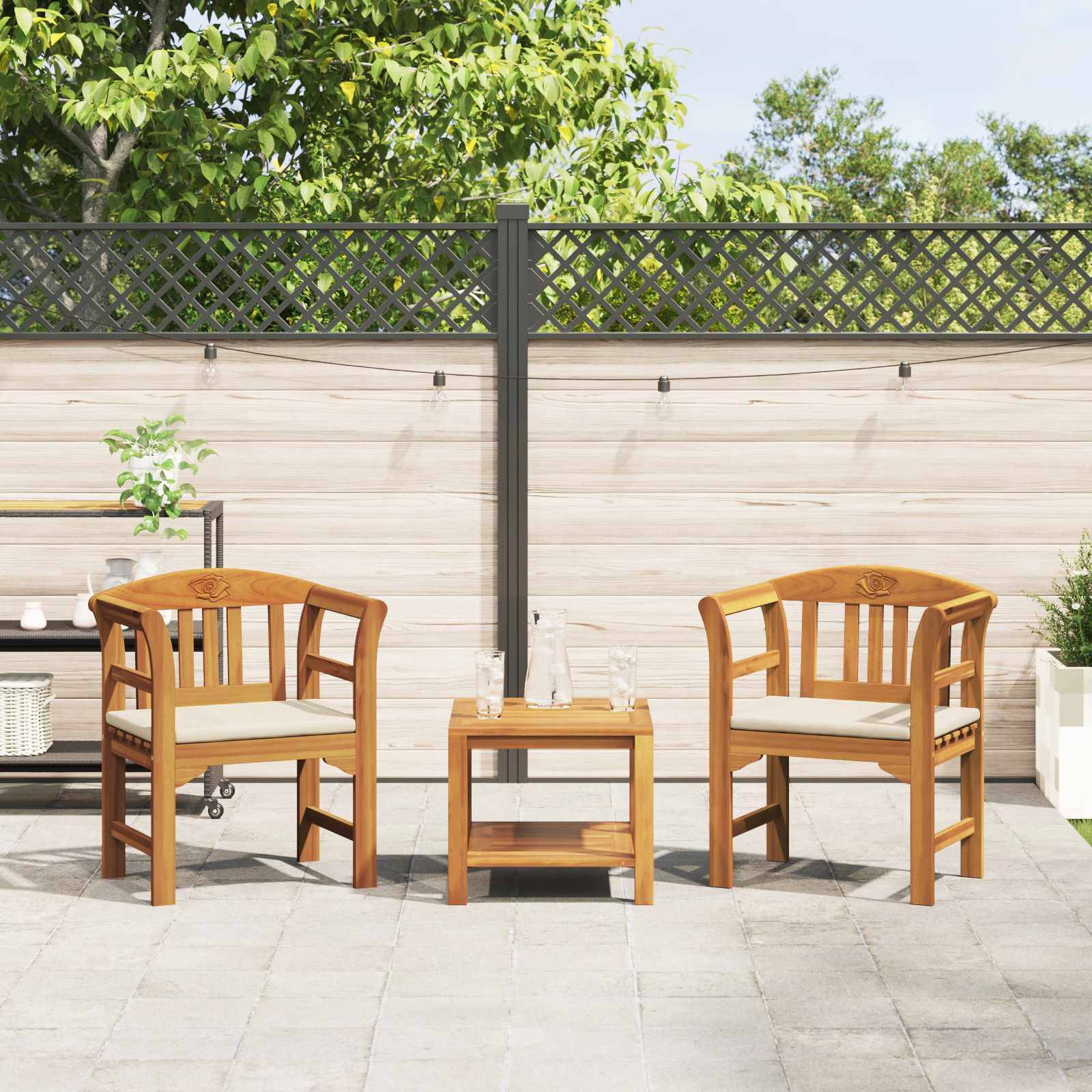 vidaXL Rosenbank Natur 68,5 x 46 x 82,5 cm Massivholz Akazie
