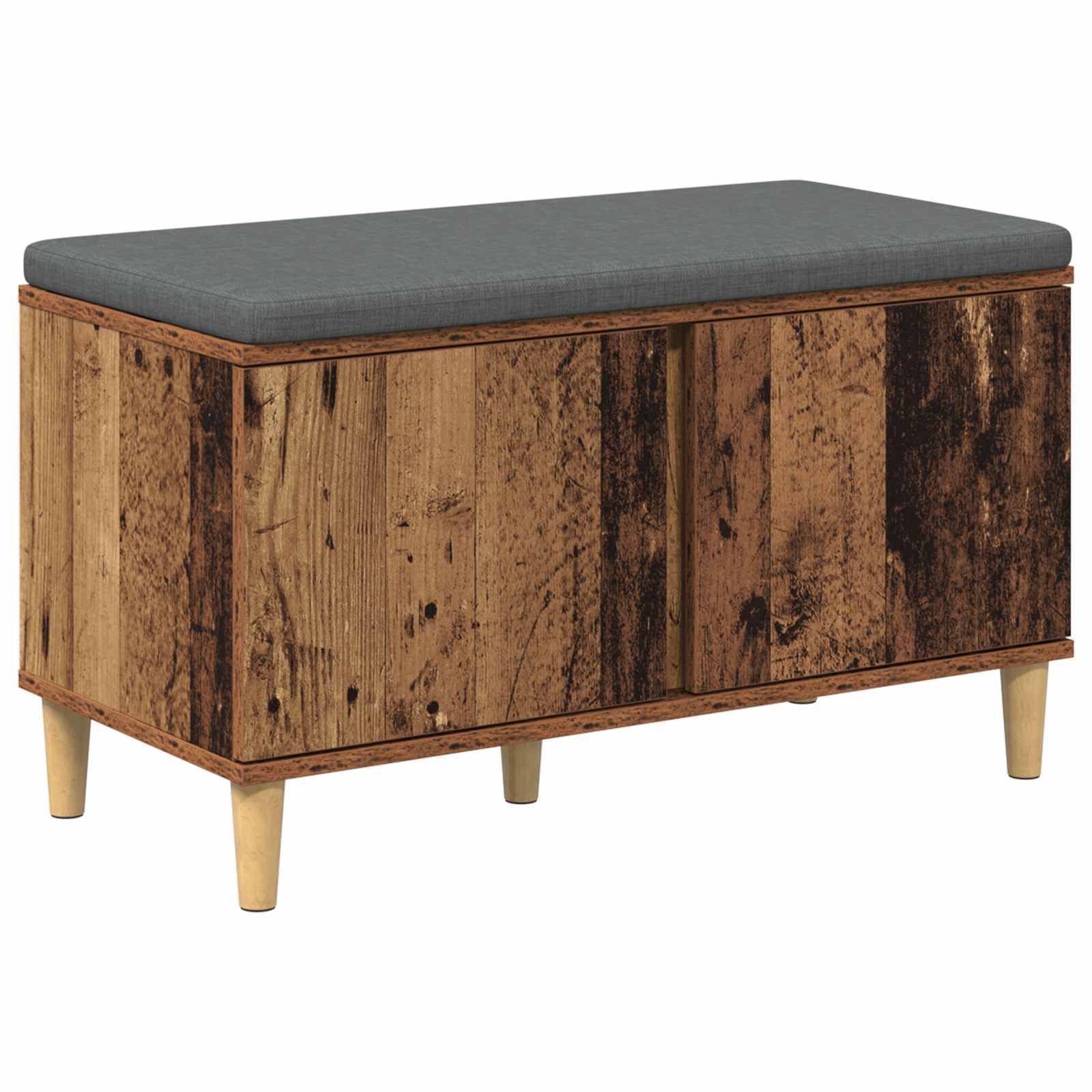 vidaXL Flurbank mit Kissen mit Speicher Altholz 80 x 38 x 46 cm