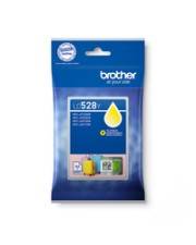 Brother LC528Y Tintenpatrone Gelb, Verpackung mit gelbem Tropfengrafik und Kompatibilitätsangaben.