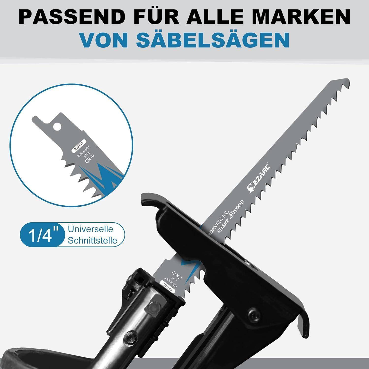 Eine Sägeblatt mit der Beschriftung '1/4