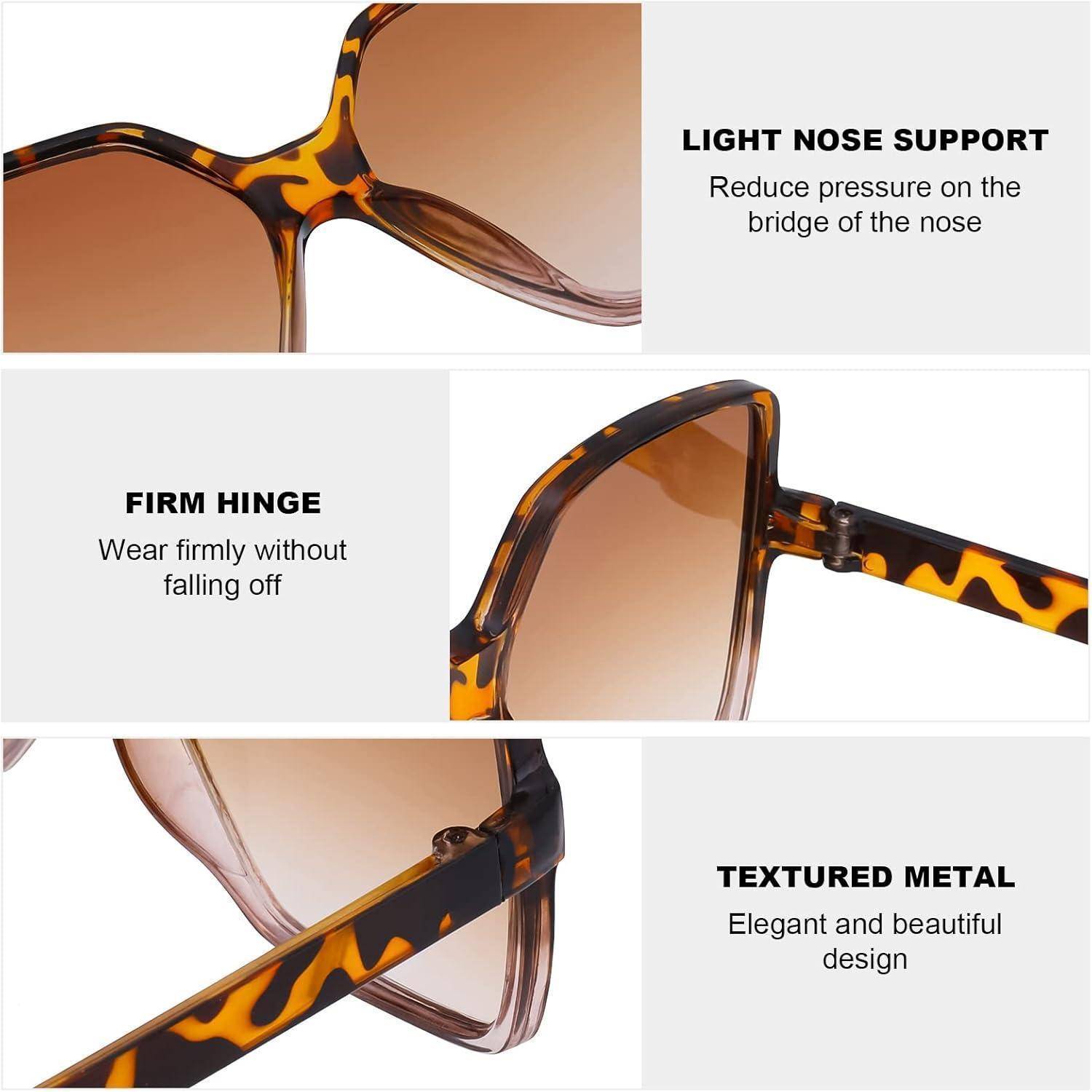 Schildpatt-Sonnenbrille mit leichter Nasenauflage, festem Scharnier für sicheren Sitz und elegantem strukturiertem Metalldesign.