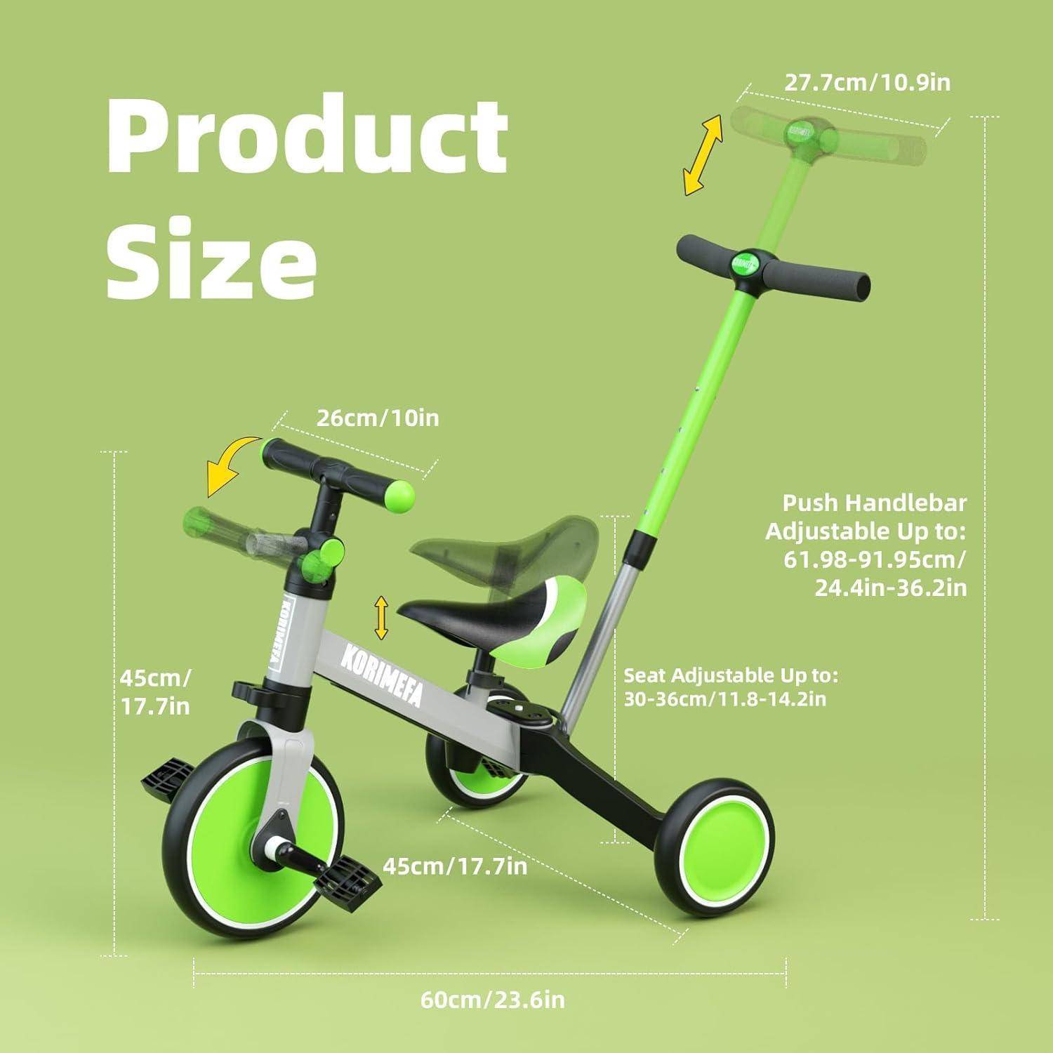 Produktgröße: Länge 60 cm, Lenker 27,7 cm, Sitz 26 cm