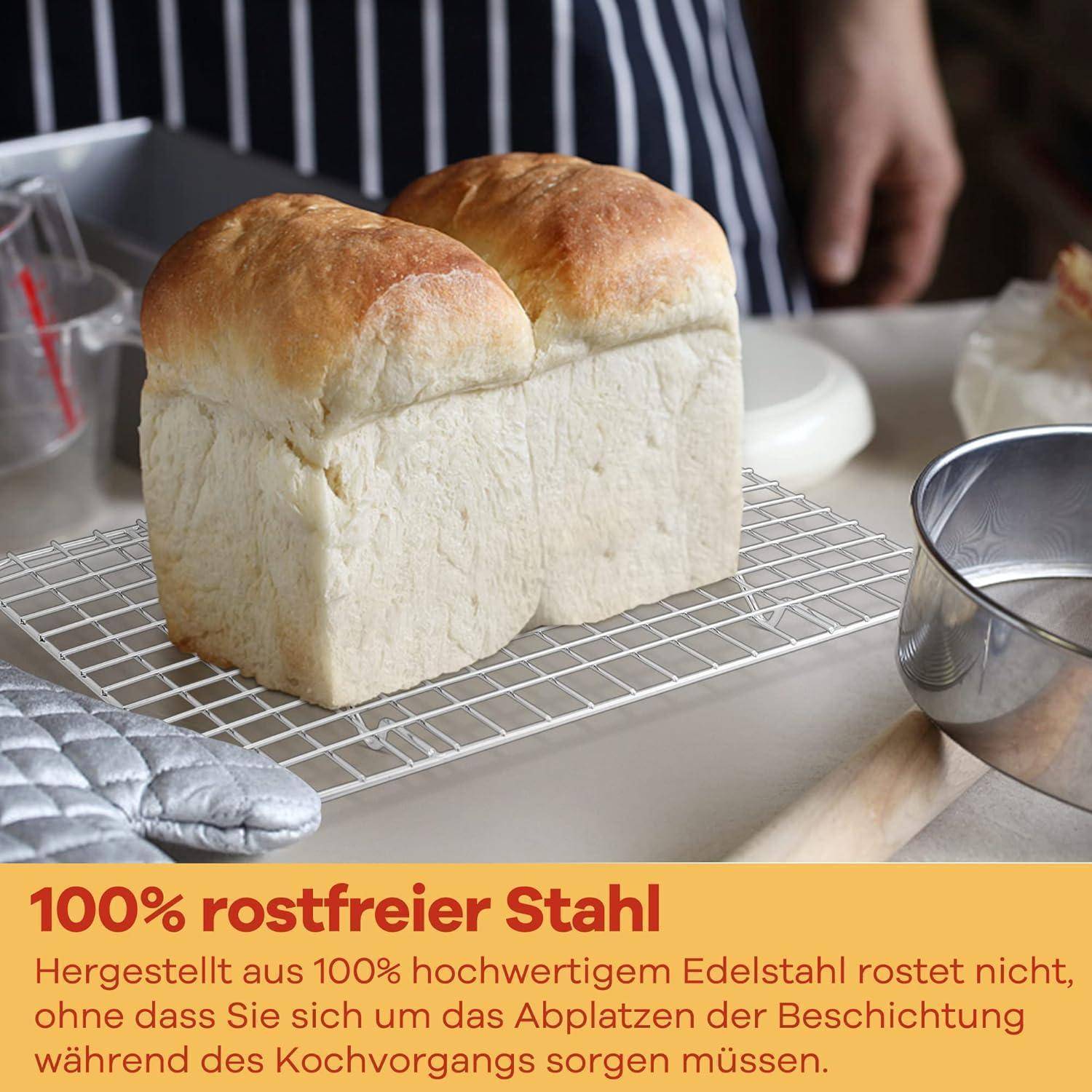 Kleines Abkühlgitter Edelstahl 2er-Set für Backbleche 25x19x2 cm