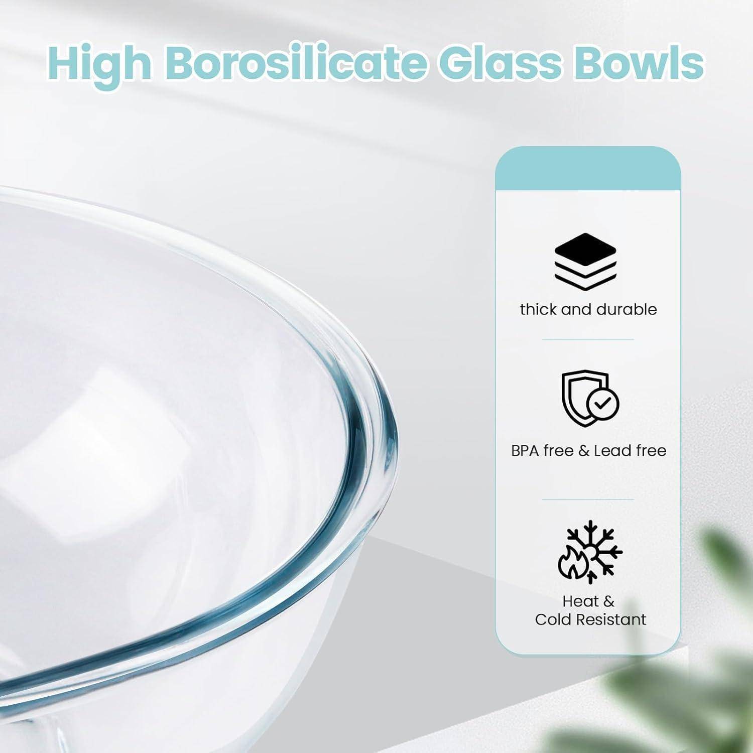 Hochwertiger Borosilikatglas-Behälter, gekennzeichnet als dick, robust, BPA-frei sowie hitze- und kältebeständig.