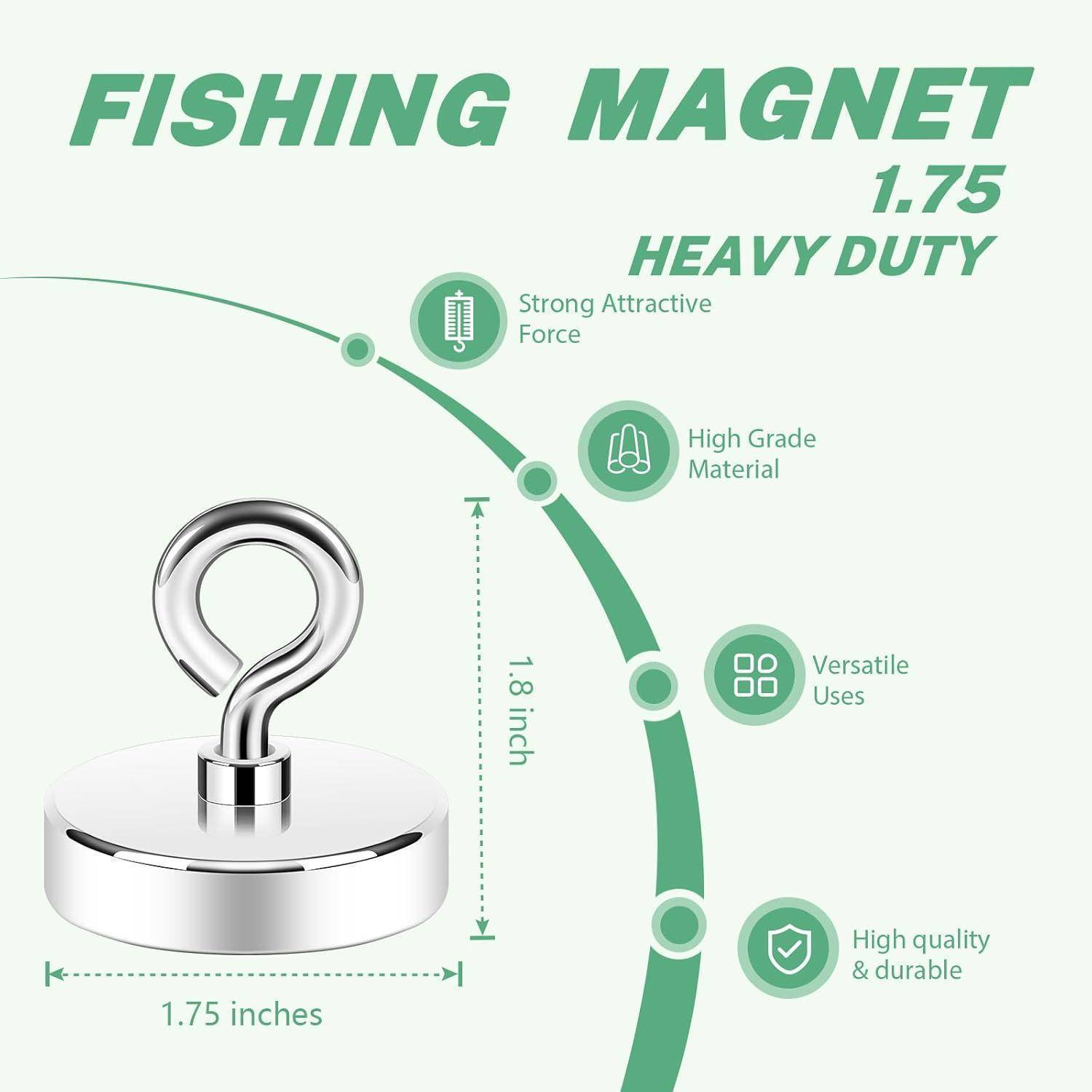 Angelmagnet 100kg Zugkraft 44mm Magnet CNC Metallbasis 44.5mm silber