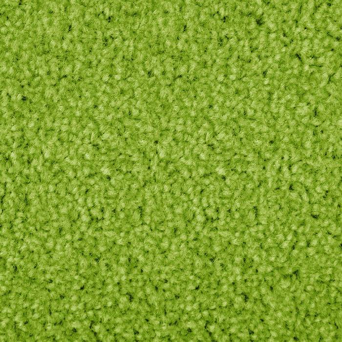 Nahaufnahme eines strukturierten, grünen Teppichs, der seine Webart und leuchtende Farbe zeigt.