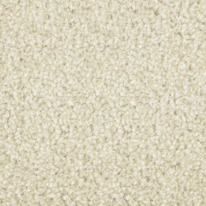 Nahaufnahme eines hellbeigen, strukturierten Teppichs, die die Faserdetails und weiche Erscheinung zeigt.