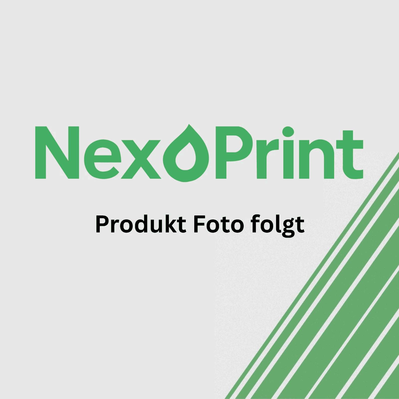 NexoPrint Produktfoto folgt' Text auf grauem und grünem grafischem Hintergrund.