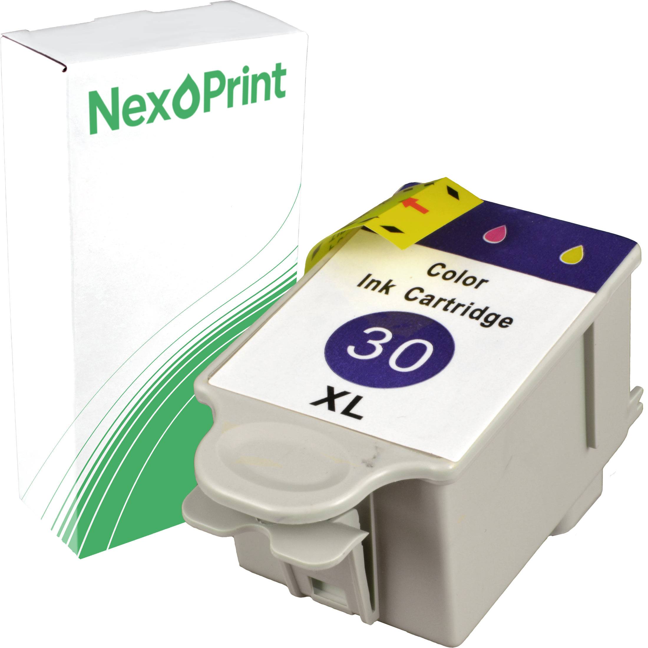 Tintenpatrone vor einer Schachtel mit der Aufschrift 