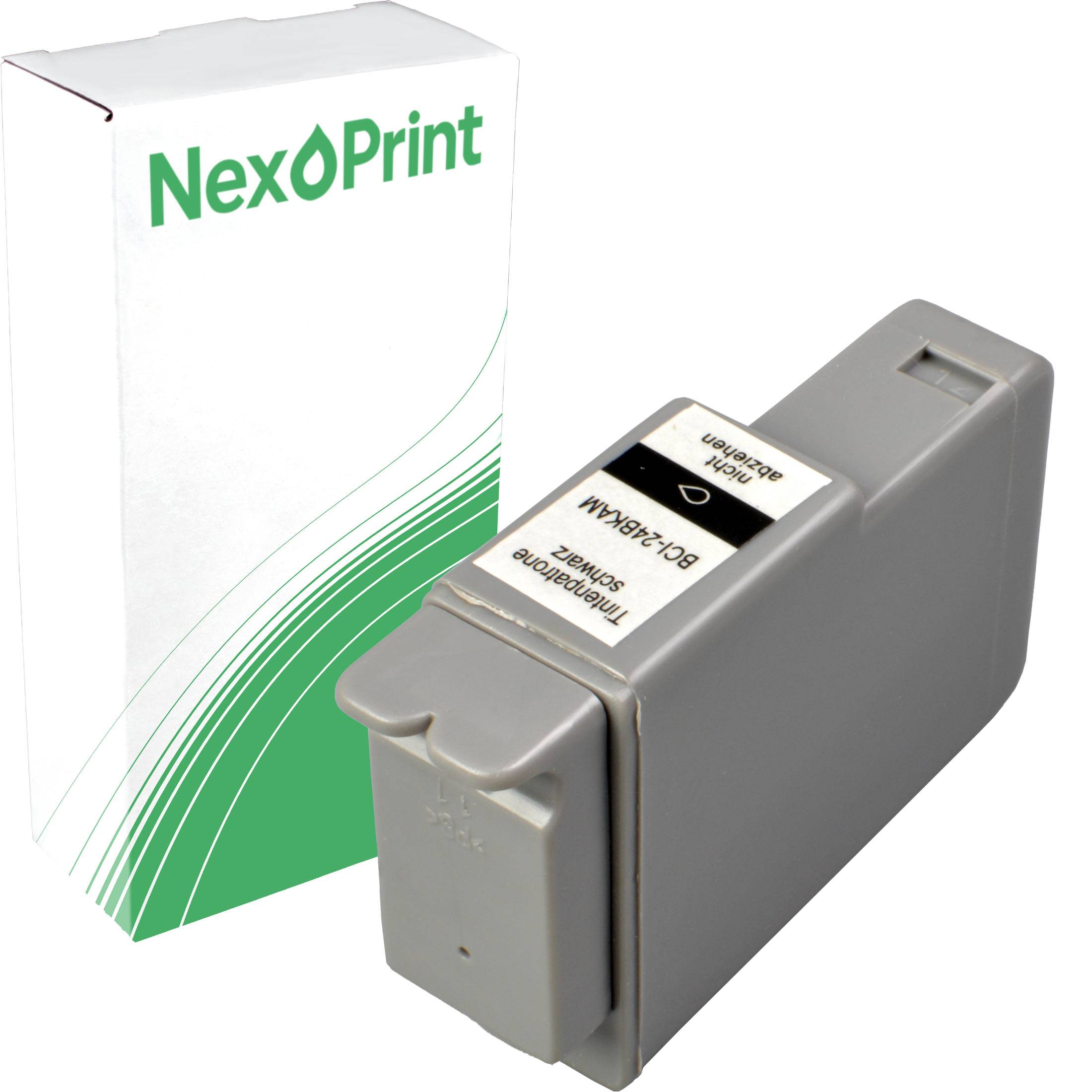 Ersatzkartuschen-Verpackung mit grünem Design und 'NexPrint'-Logo neben einer grauen Kartusche mit der Bezeichnung 'BDX-R45WNL' für den Bürogebrauch.