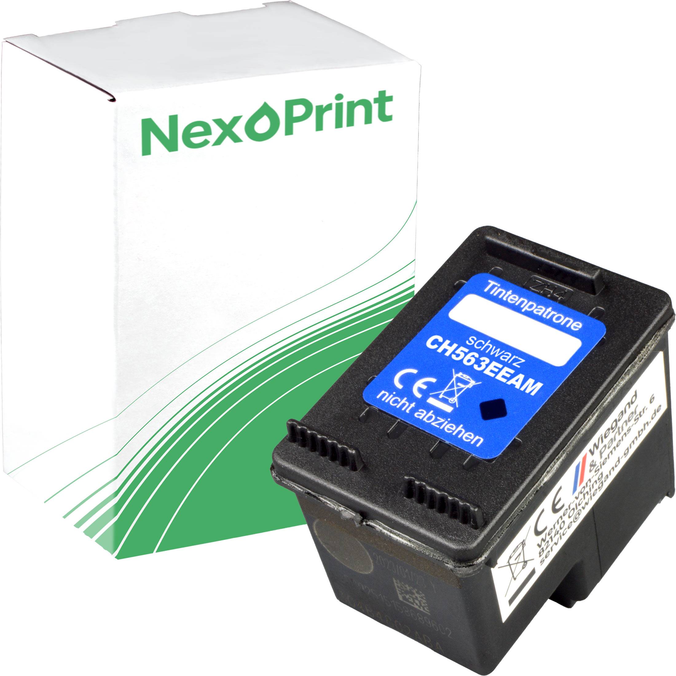 Tintenpatrone vor einer Schachtel mit der Aufschrift 