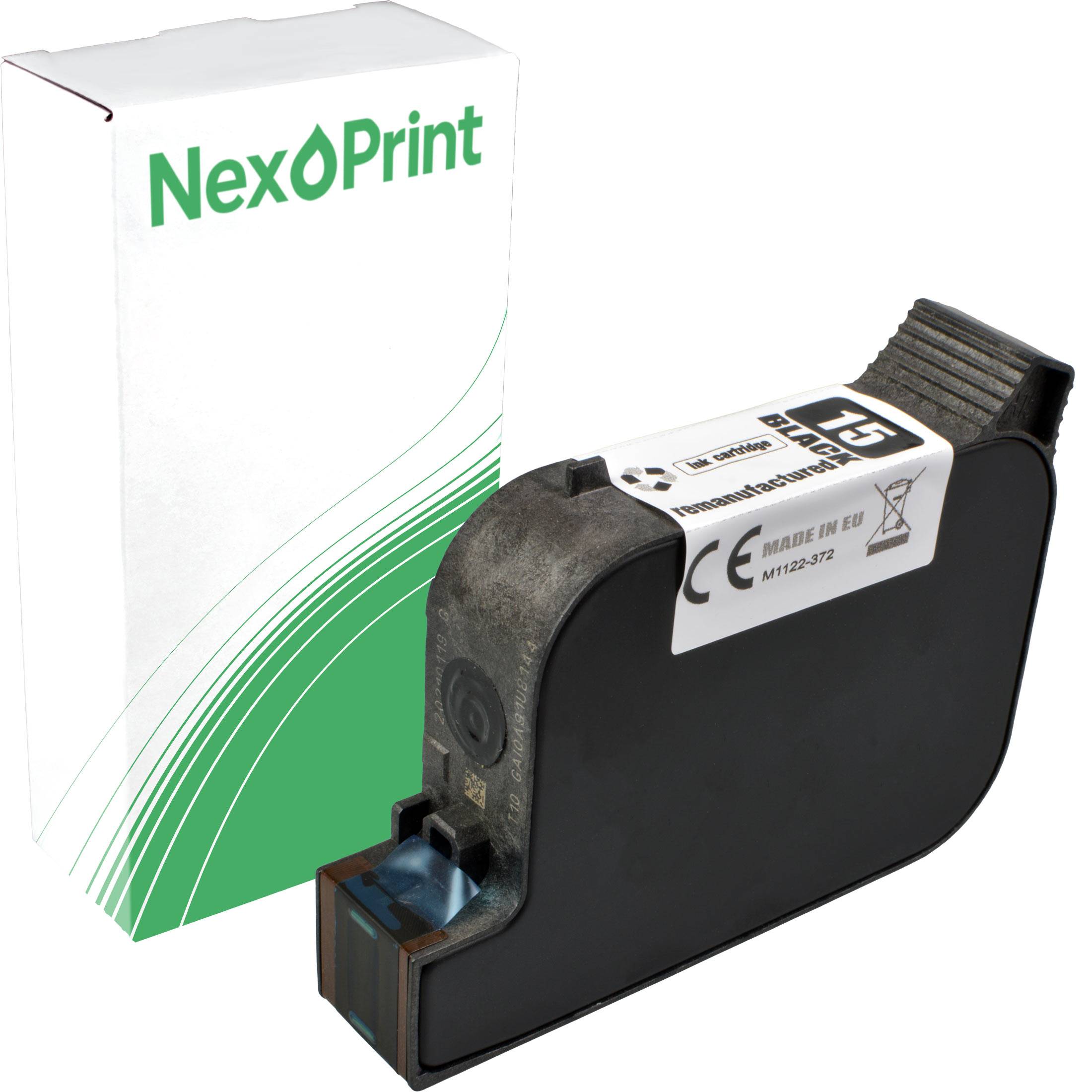 Eine schwarze Druckerpatrone mit der Aufschrift 