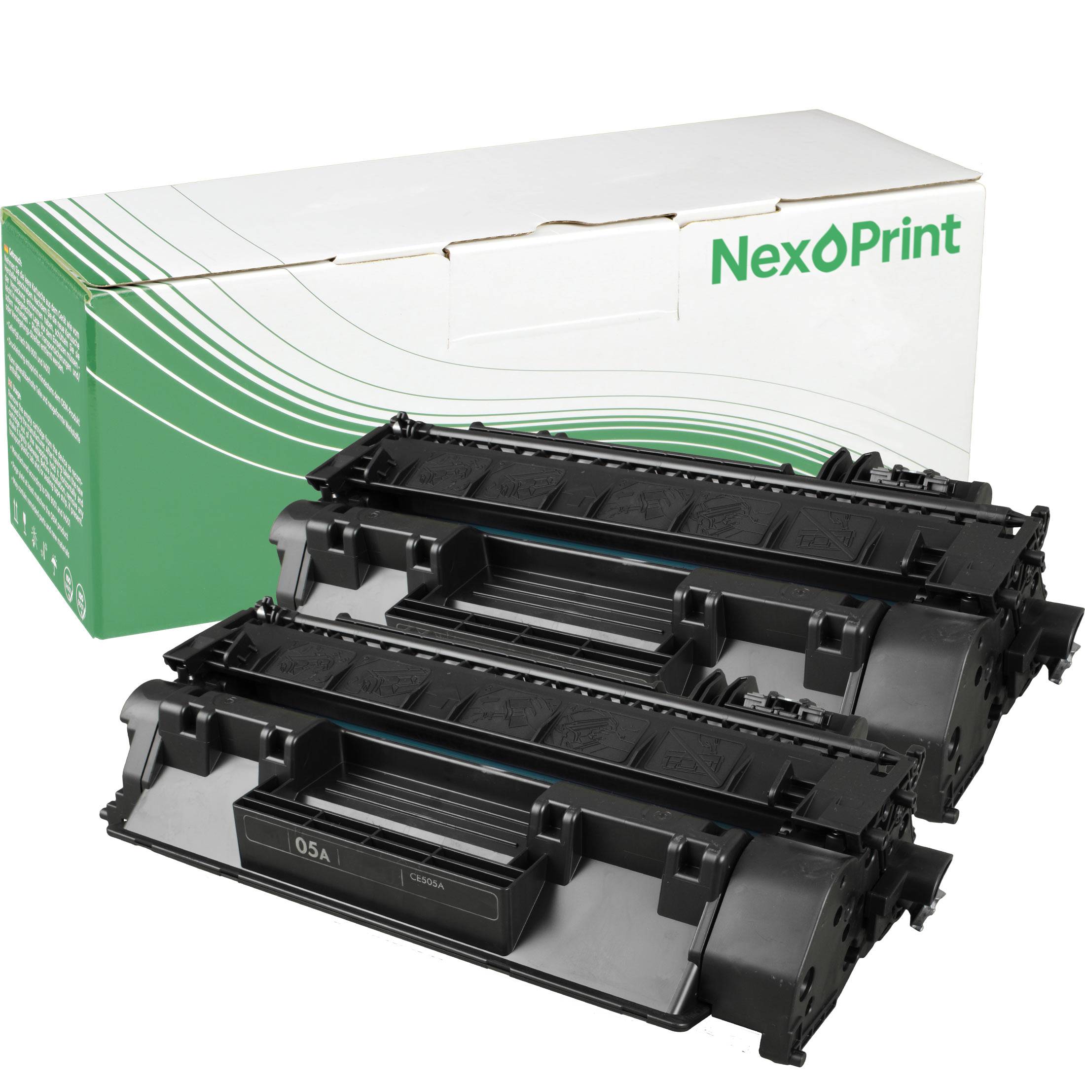 NexoPrint CE505D 05A Doppelpack schwarz Toner kompatibel mit HP LaserJet P2037N P2053D P2053DN 5500 Seiten