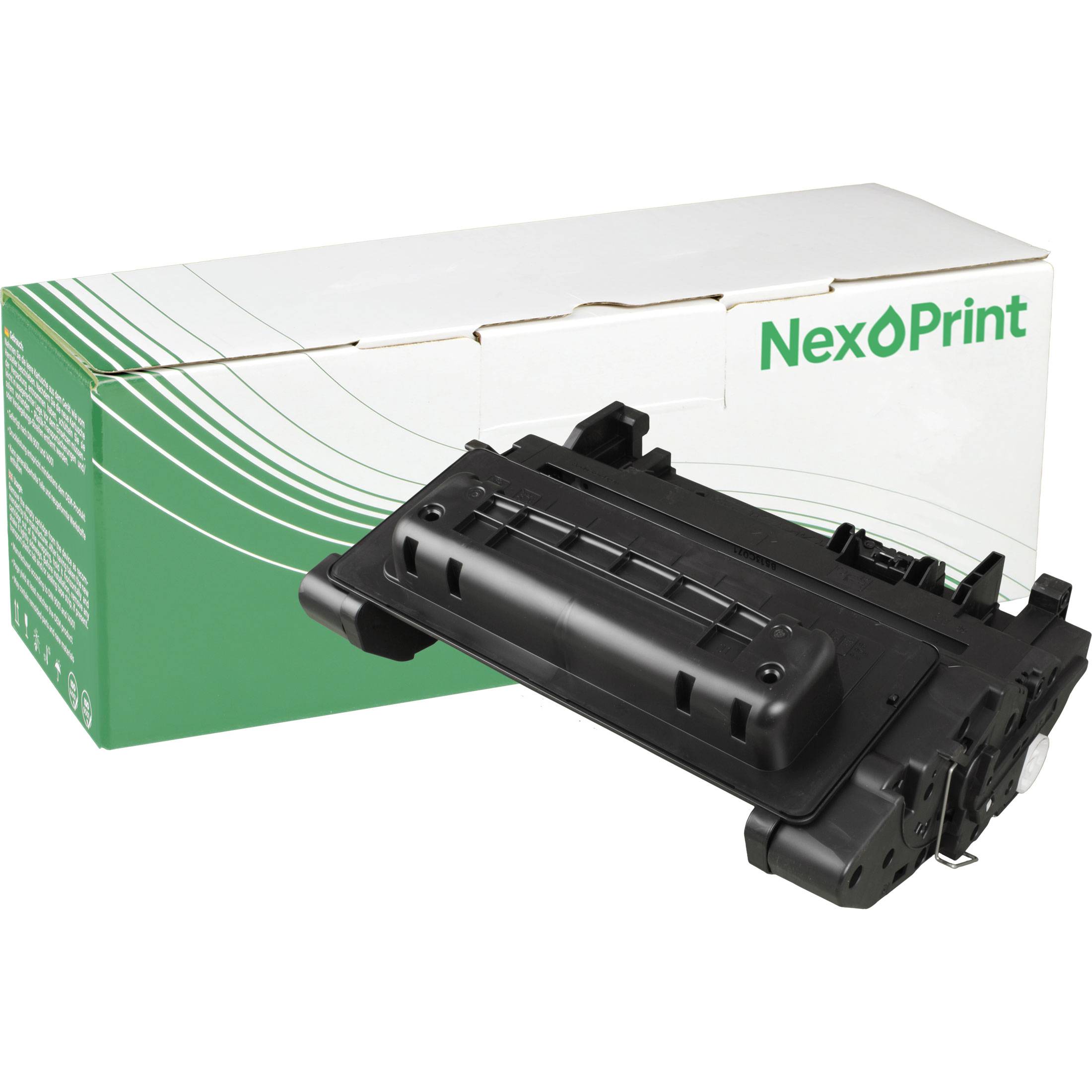 Karton und schwarzer Druckerpatrone mit der Bezeichnung „NexOPrint