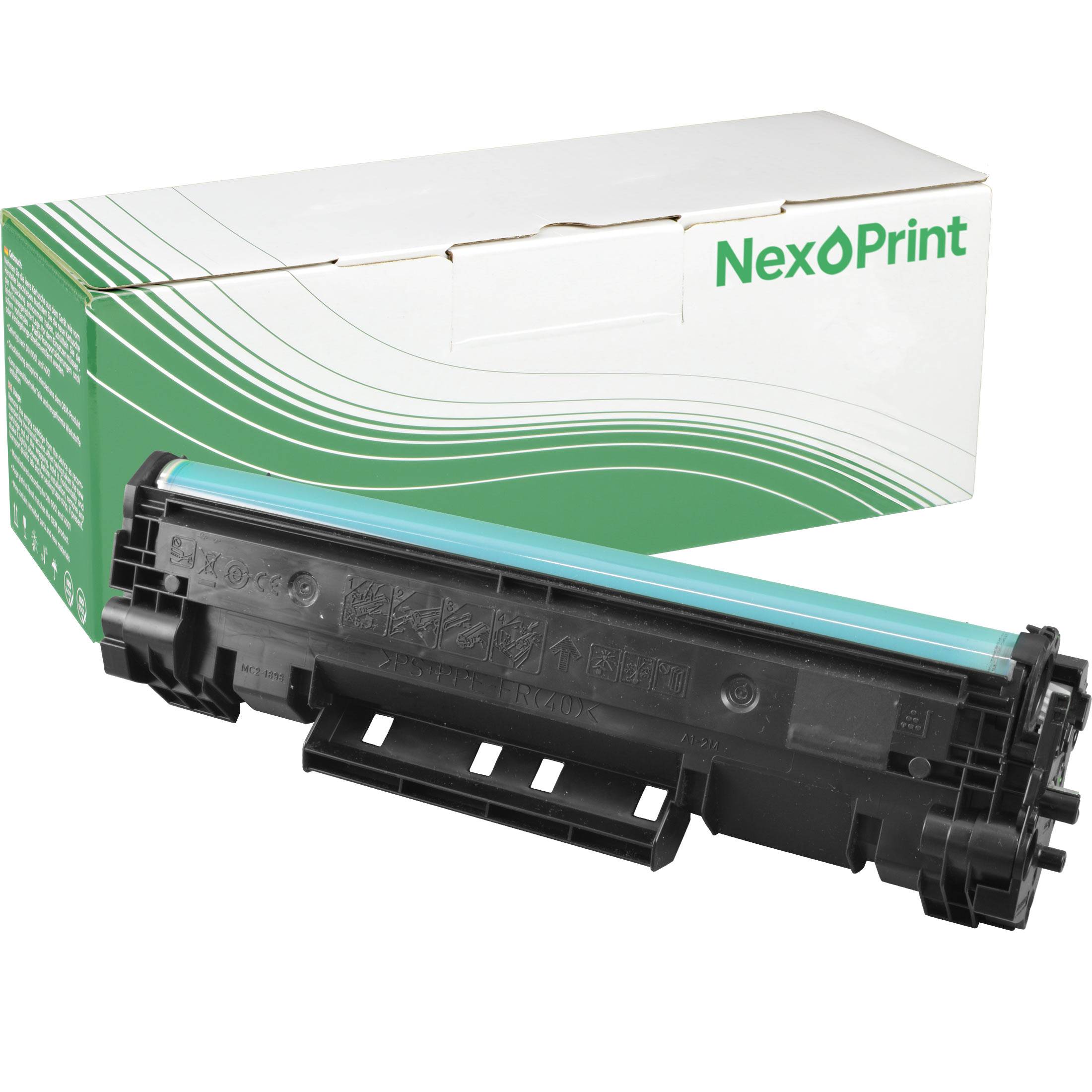 Druckertonerkartuschen neben einer grün-weißen Box mit der Marke „NexPrint