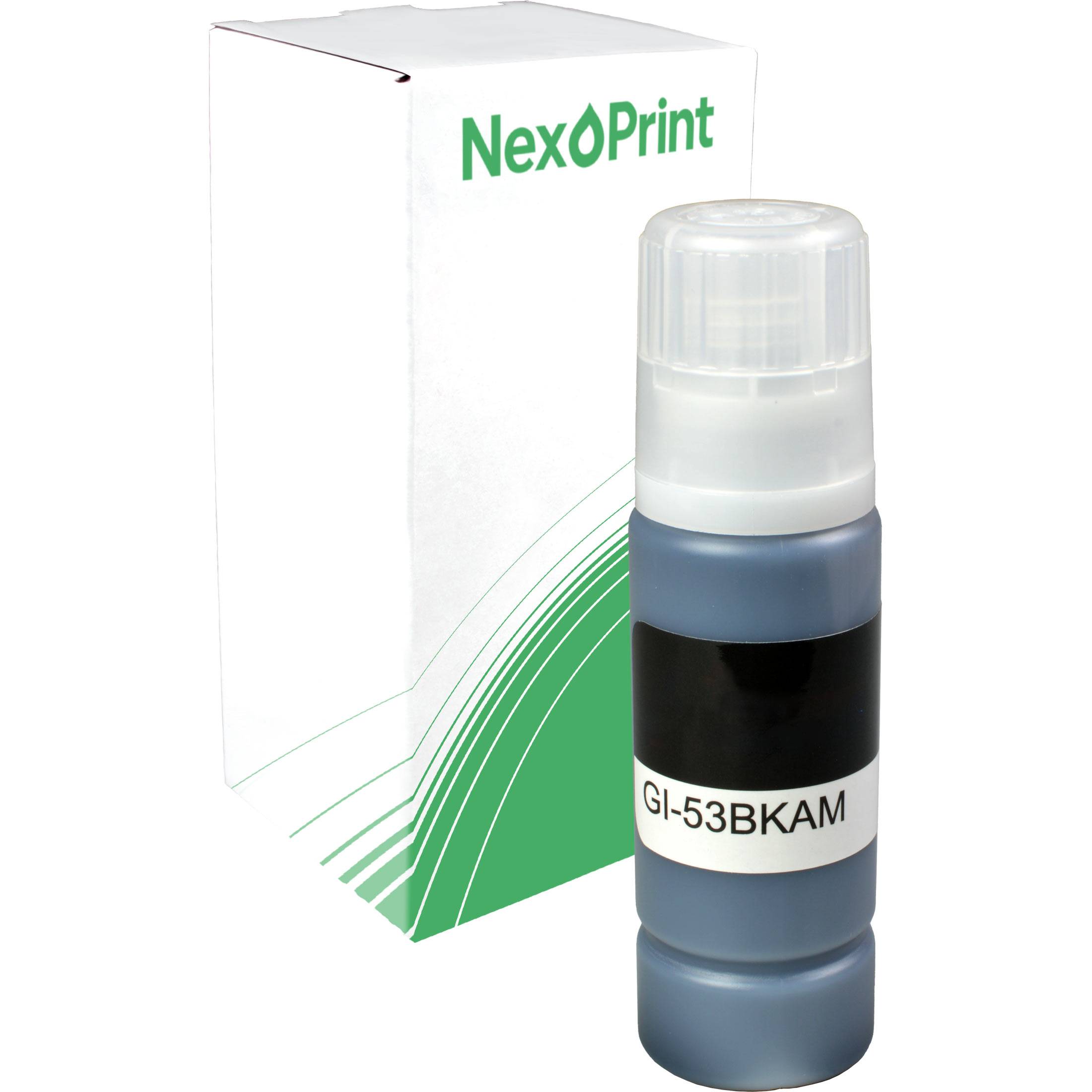 Schwarze Tintenflasche mit der Bezeichnung 