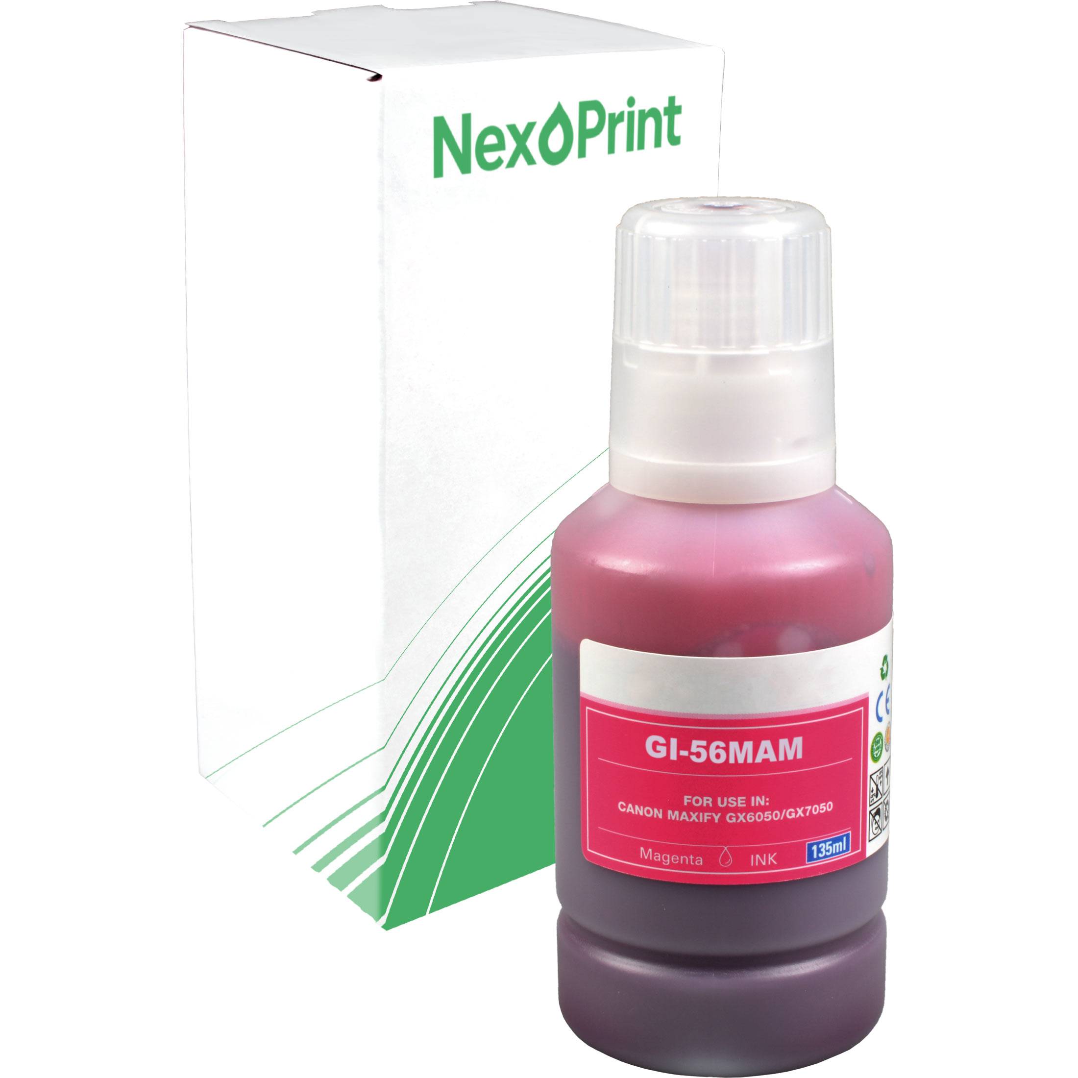 Magenta-Tintenflasche mit der Bezeichnung 