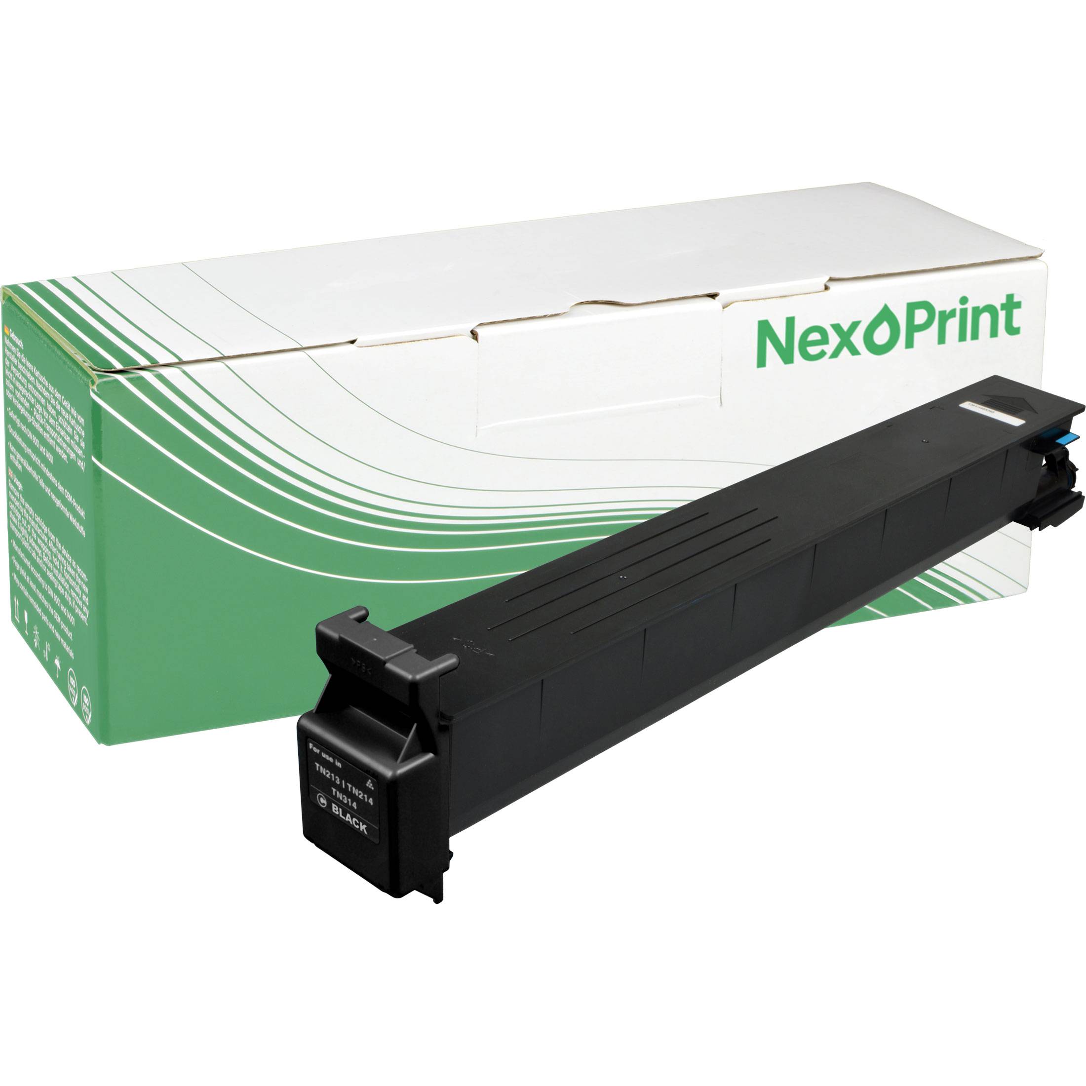 Tonerpatrone mit NexPrint-Branding, neben ihrer Verpackungsbox gezeigt.