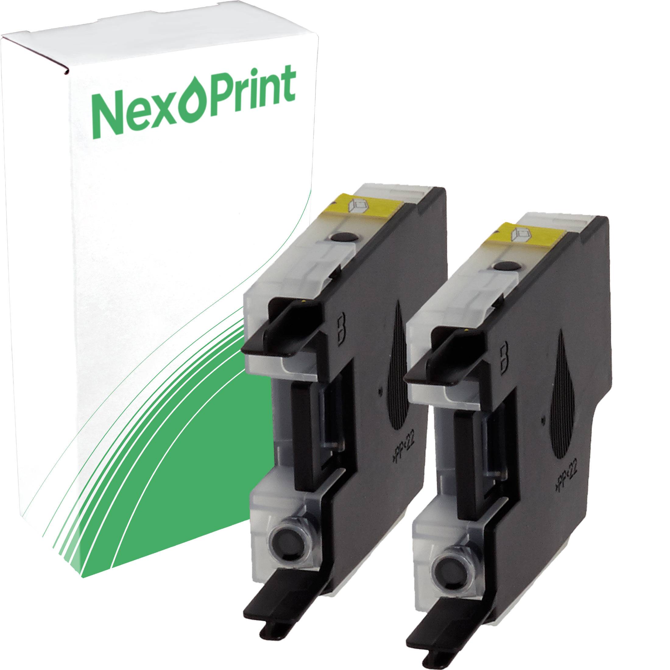 Zwei schwarze Tintenpatronen mit der Aufschrift 