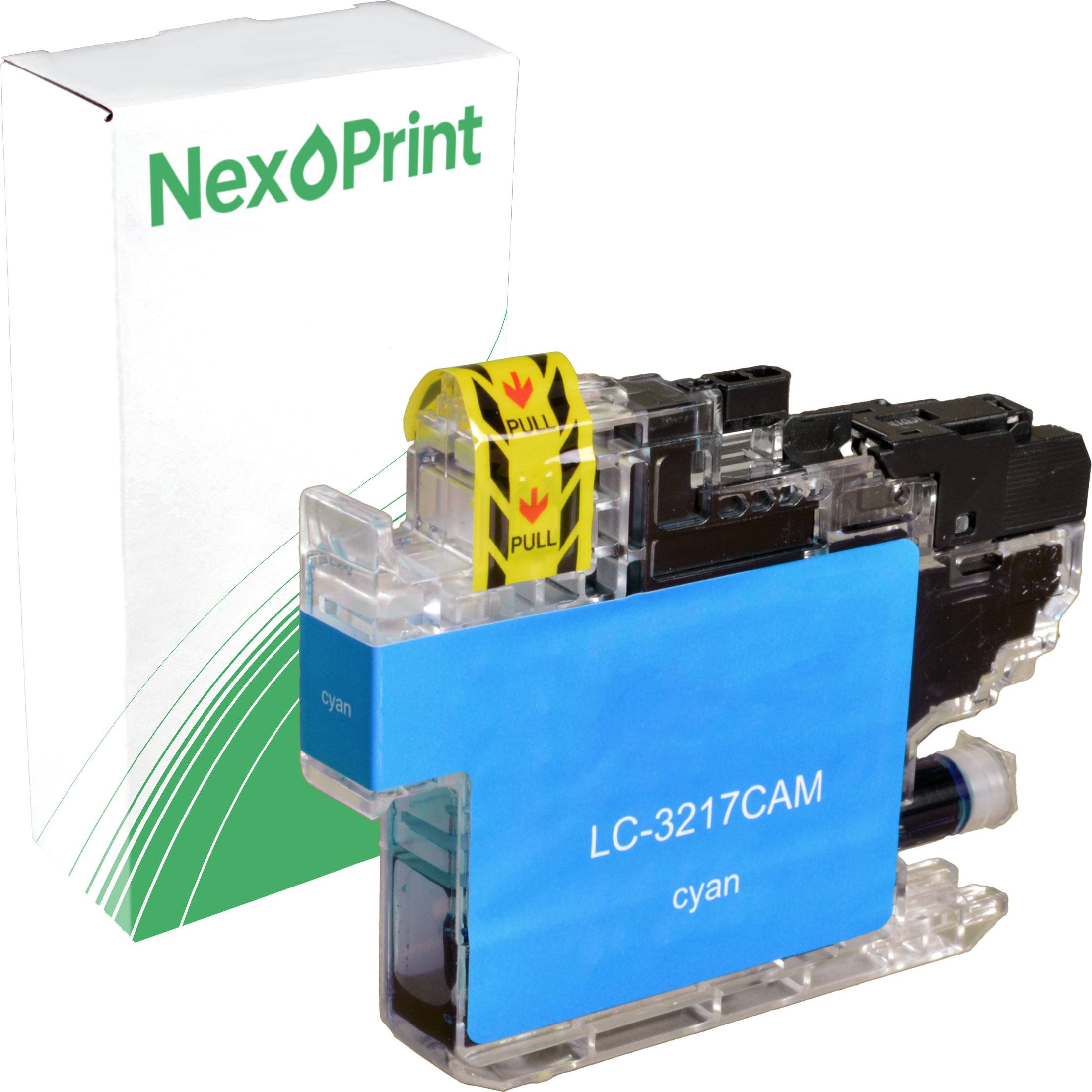 Cyan-Tintenpatrone mit der Beschriftung 