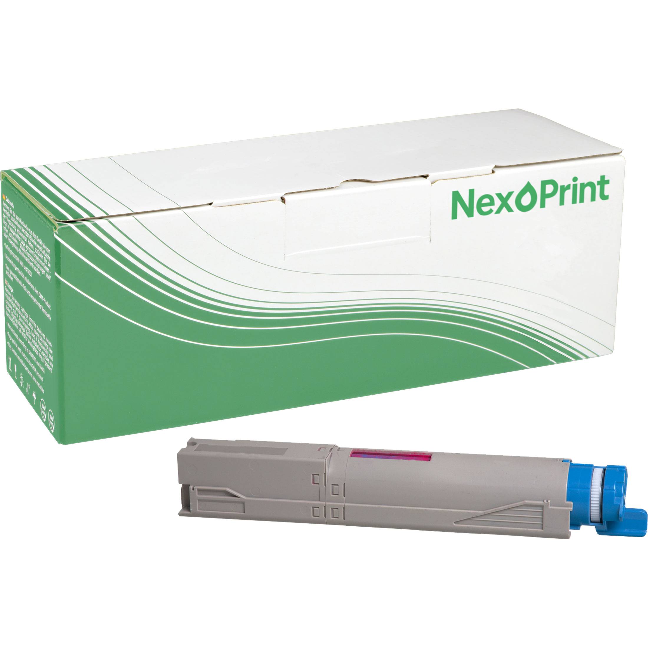 Druckertonerpatrone der Marke 'NexOPrint' mit grüner und weißer Verpackung.