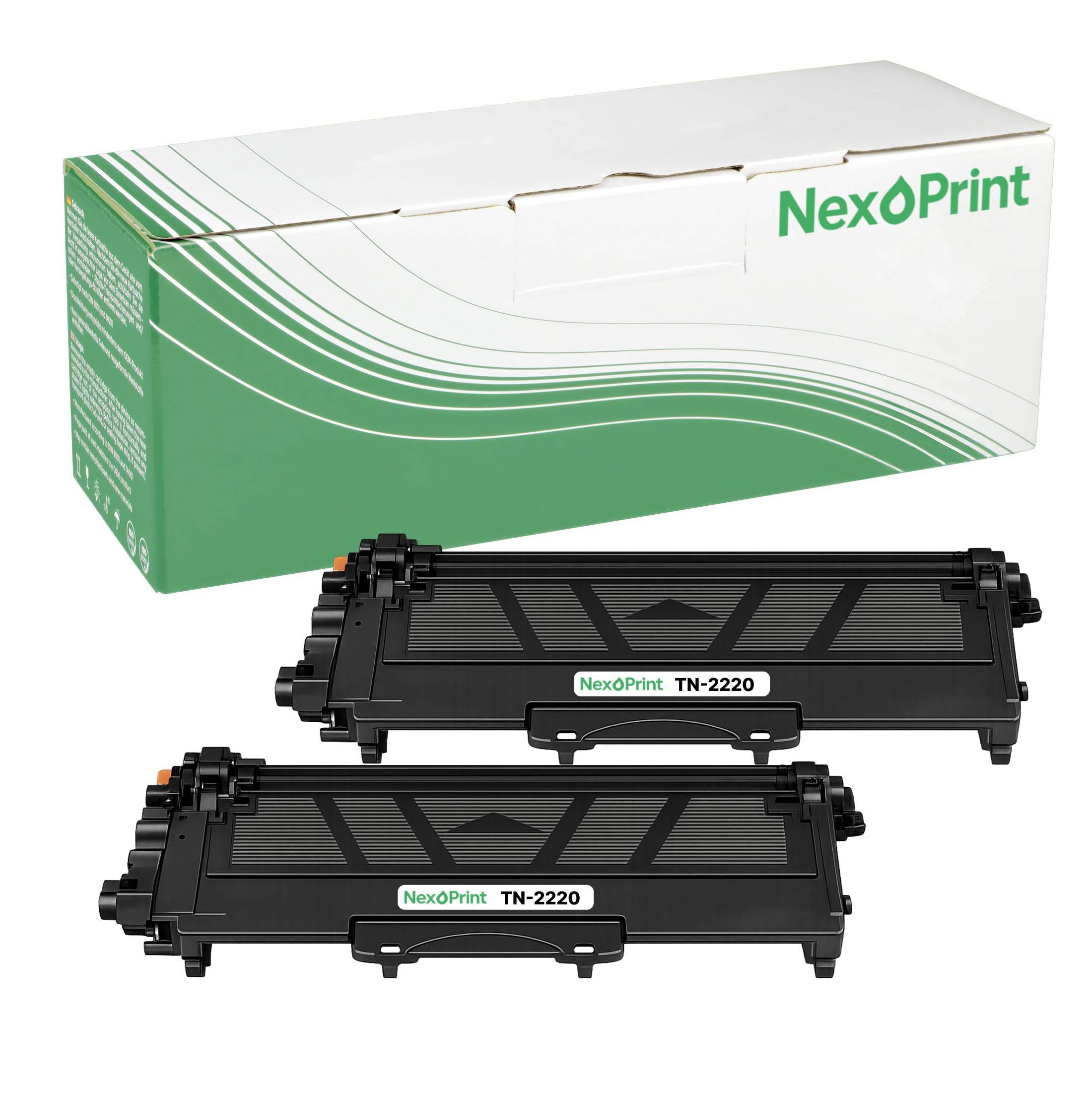 NexoPrint TN-2220 Doppelpack schwarz Toner kompatibel mit Brother HL-2240 HL-2240d HL-2240dR 5700 Seiten