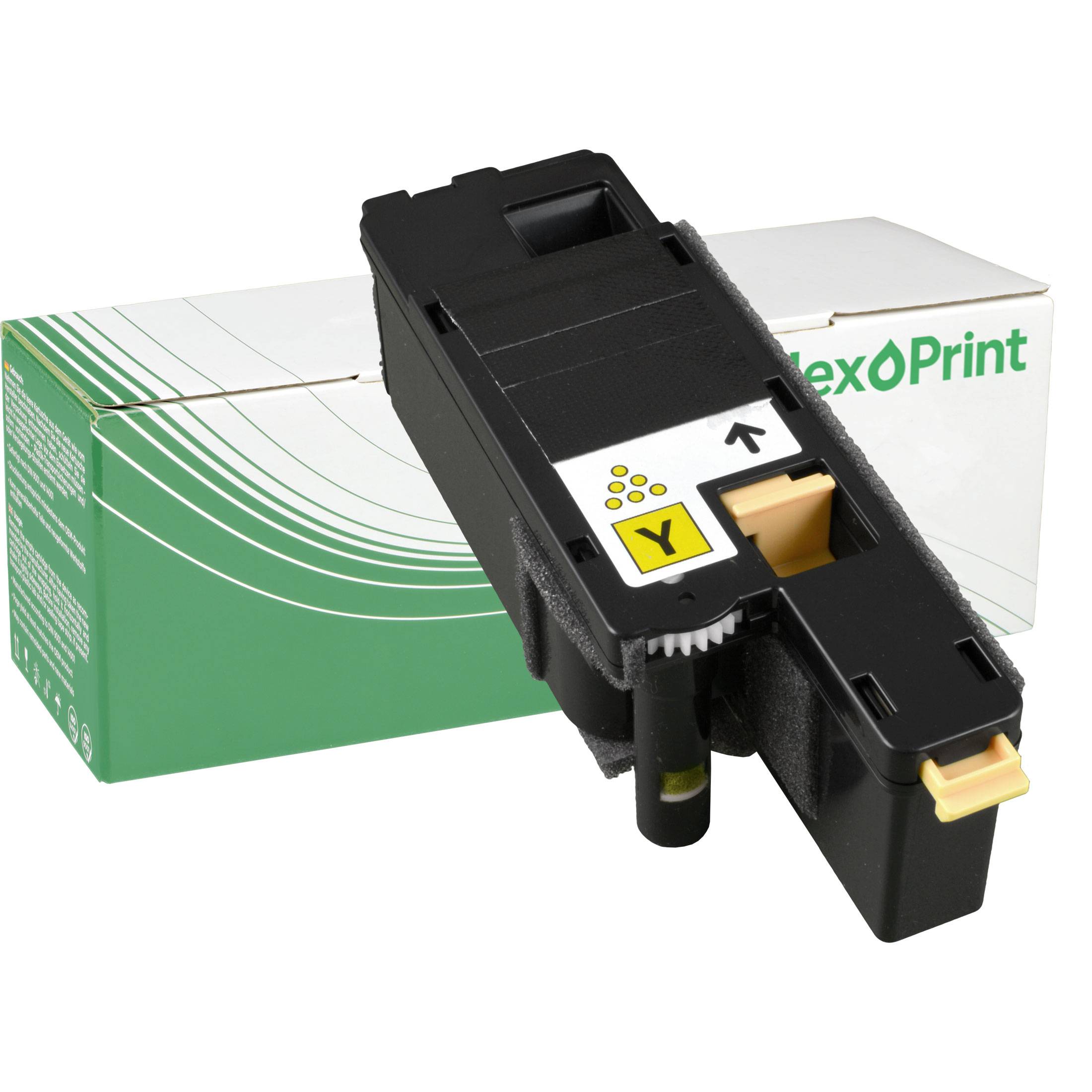 NexPrint-Tonerpatrone vor Verpackungskarton mit der Aufschrift „NexPrint