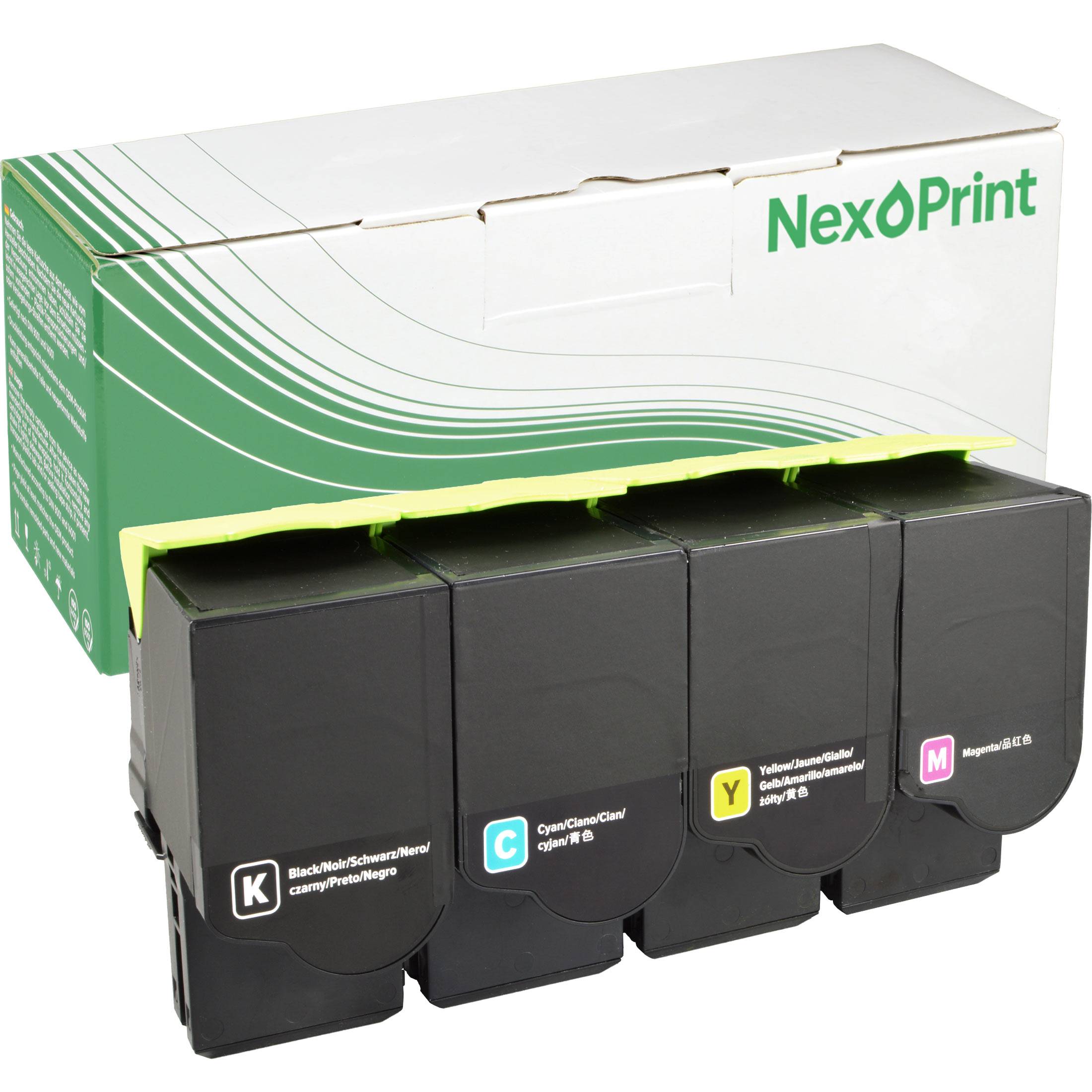NexoPrint C232H Multipack Toner kompatibel mit Lexmark C232n C242n C2535dw MC2325adw 10700 Seiten
