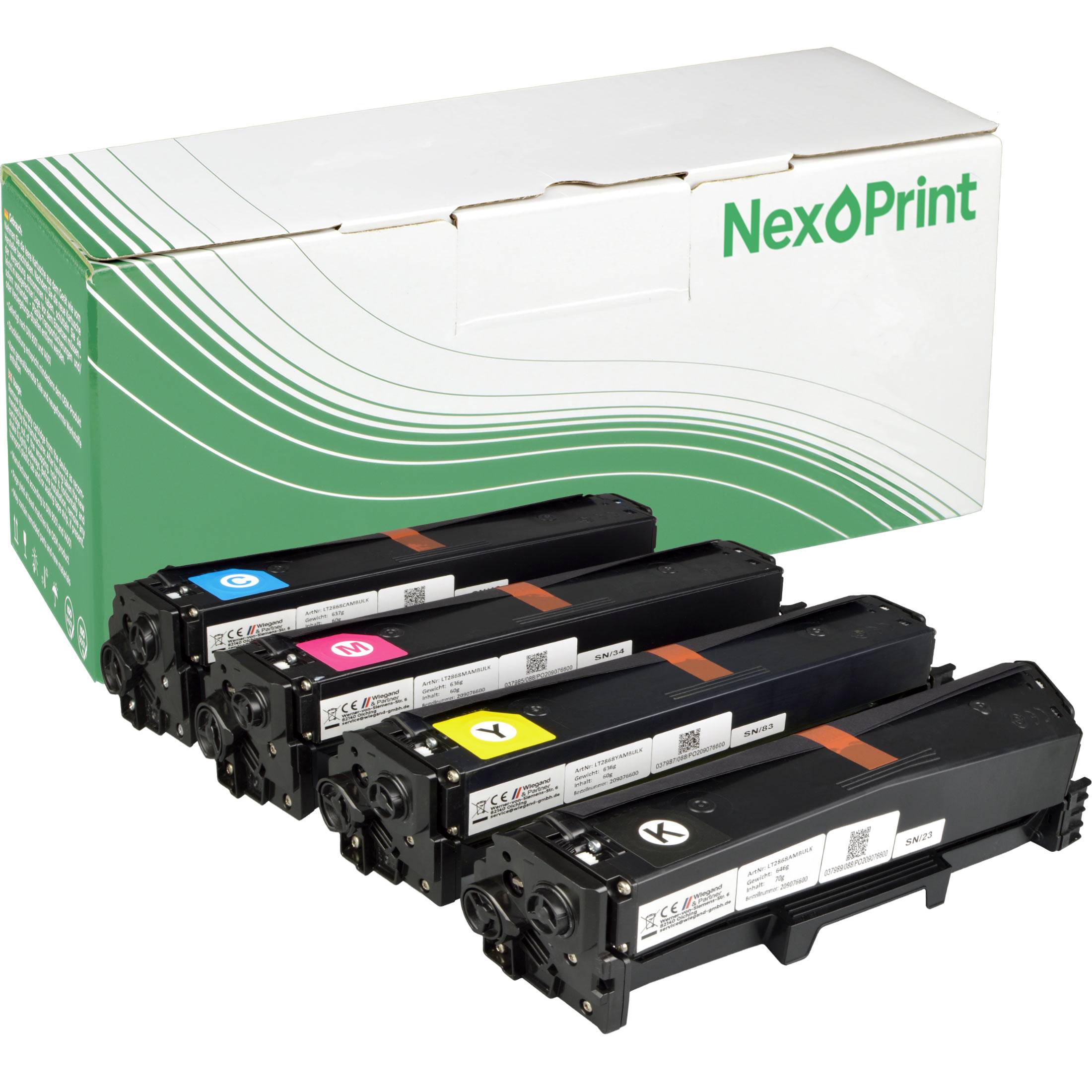 NexoPrint C3220 Multipack KCMY Toner kompatibel mit Lexmark C3224dw, C3224dwe, MC3224adwe, MC3224i CMYK 6000 Seiten