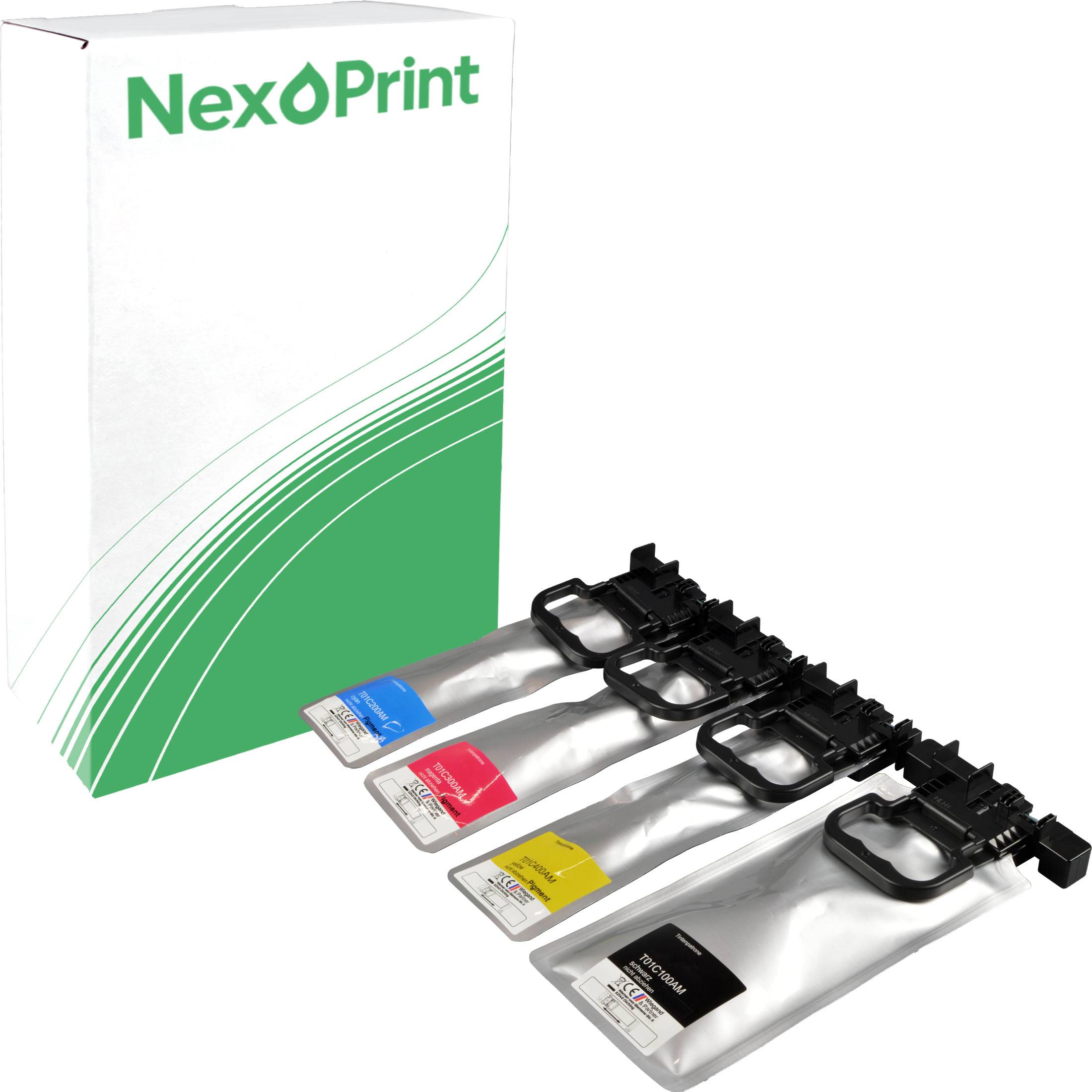NexoPrint C13T01C100-400 XL Multipack (Schwarz + Farbe) Druckerpatronen kompatibel mit Epson Workforce Pro WF-3720 Workforce Pro WF-3730 Workforce