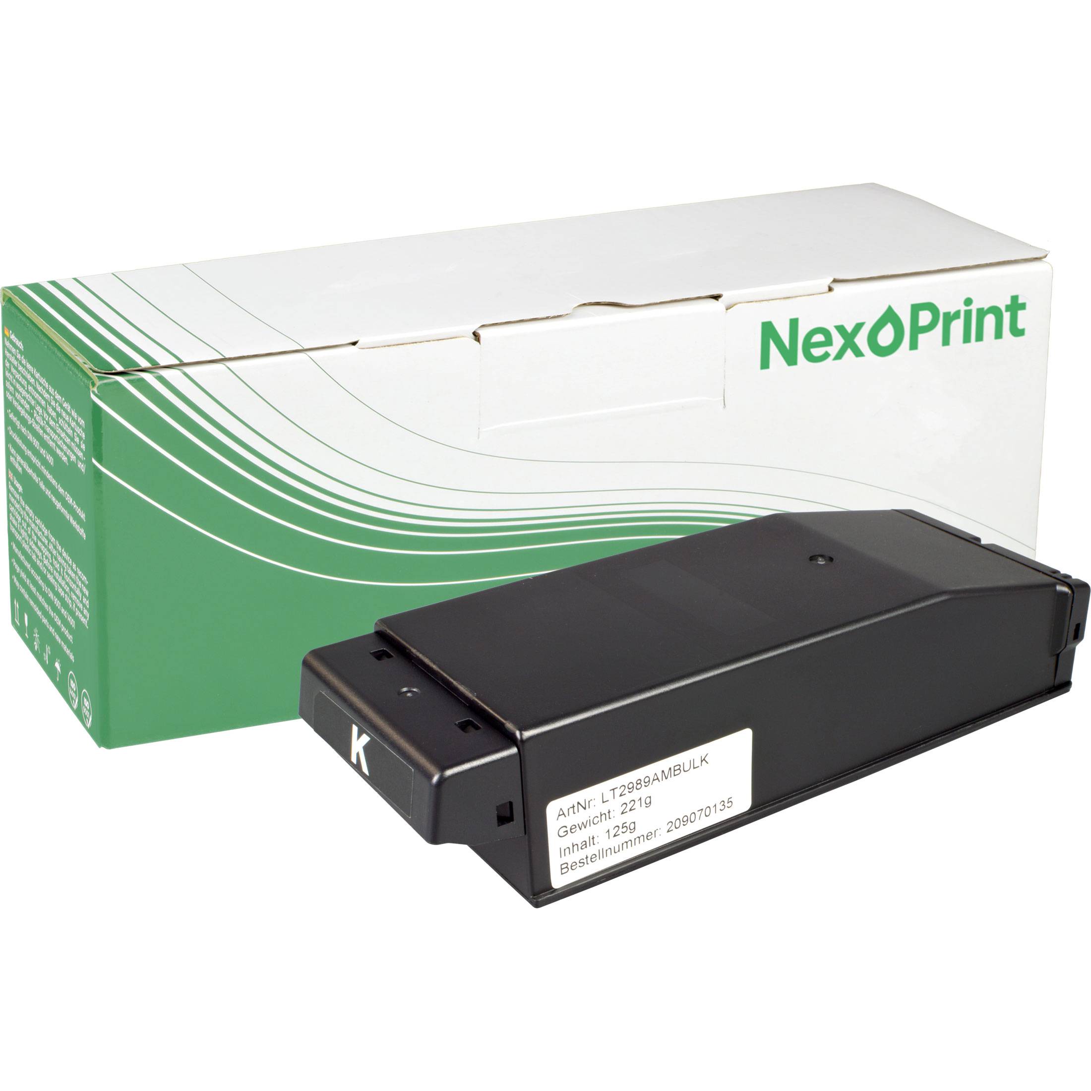 Schwarze Druckertonerkassette für NexoPrint, mit der Bezeichnung 