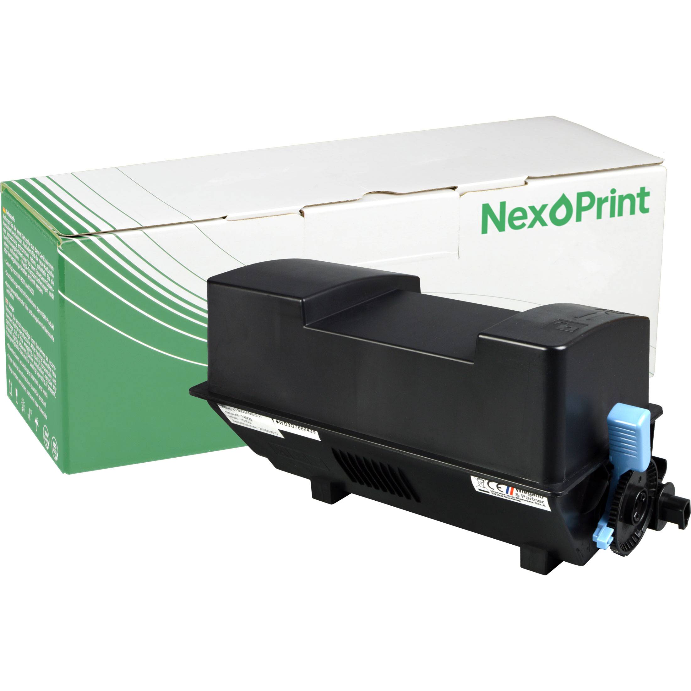 Eine schwarze Druckertonerpatrone mit der Bezeichnung „NexPrint