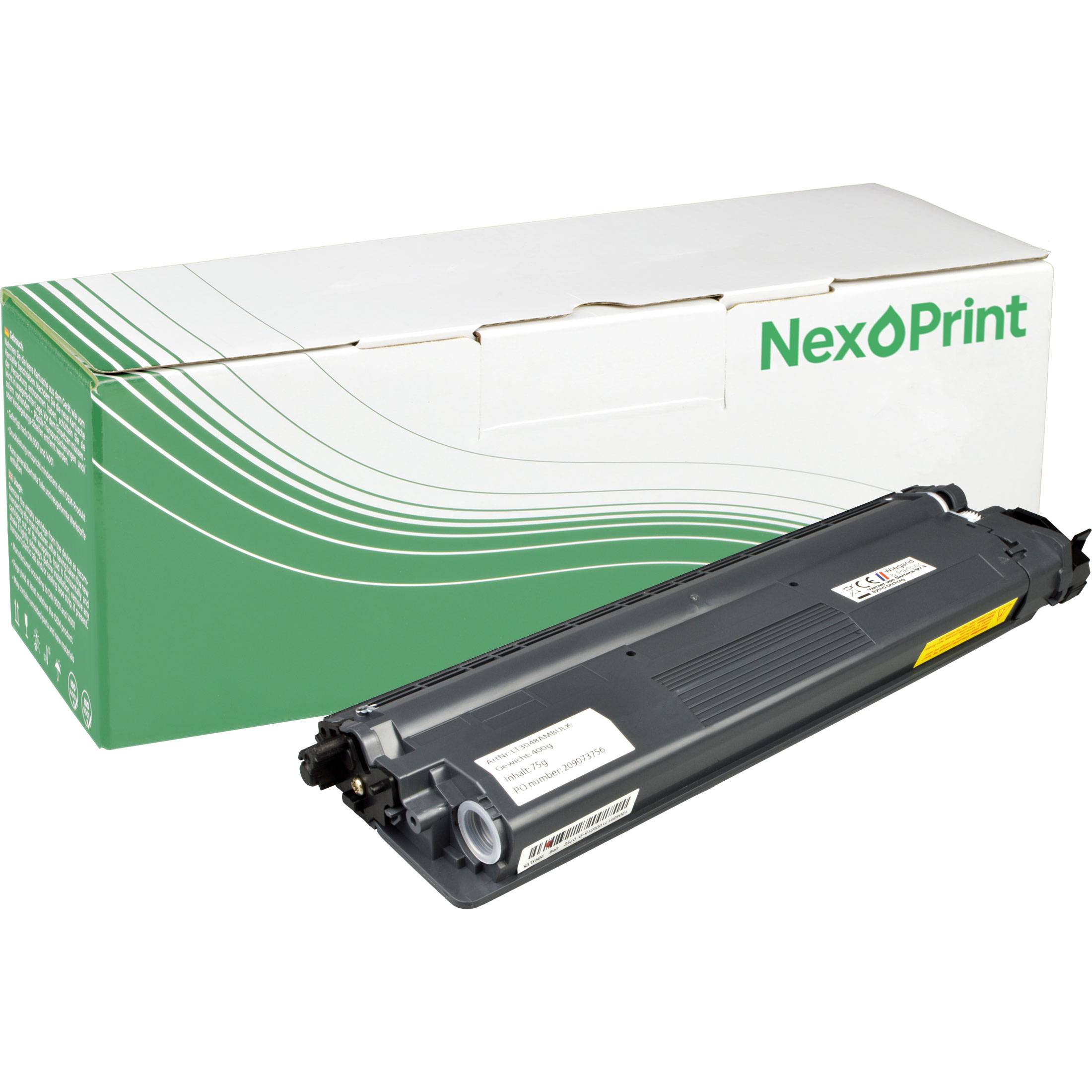 Tonerkassette und Verpackung für Nexoprint, präsentiert mit einem elegantem Design, das den Markennamen hervorhebt, für den Einsatz in Druckern.